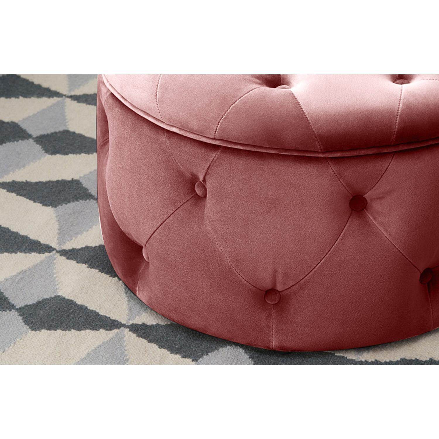 ReHome Duru Sandıklı Kadife Puf 60x60 cm | Makyaj Masası, Antre ve Oturma Odası Puf Koltuğu