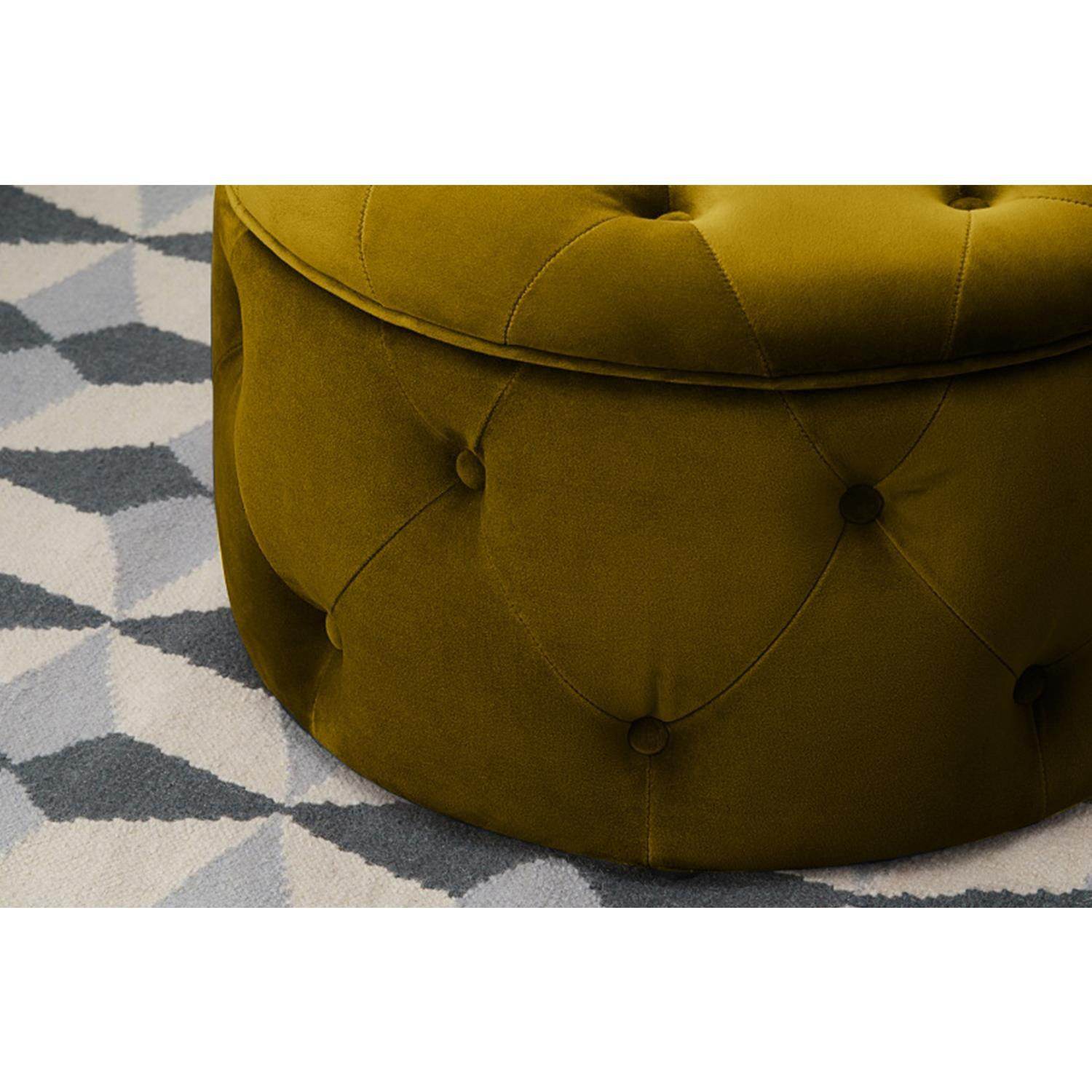 ReHome Duru Sandıklı Kadife Puf 60x60 cm | Makyaj Masası, Antre ve Oturma Odası Puf Koltuğu