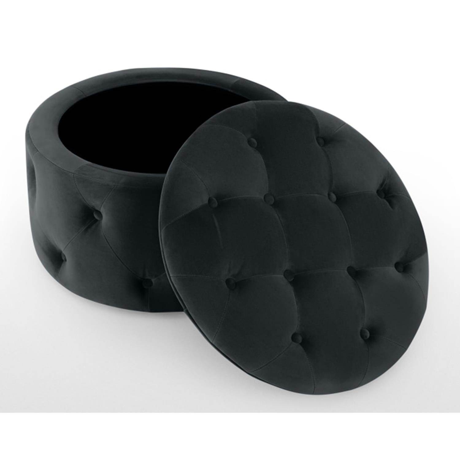 ReHome Duru Sandıklı Kadife Puf 60x60 cm | Makyaj Masası, Antre ve Oturma Odası Puf Koltuğu