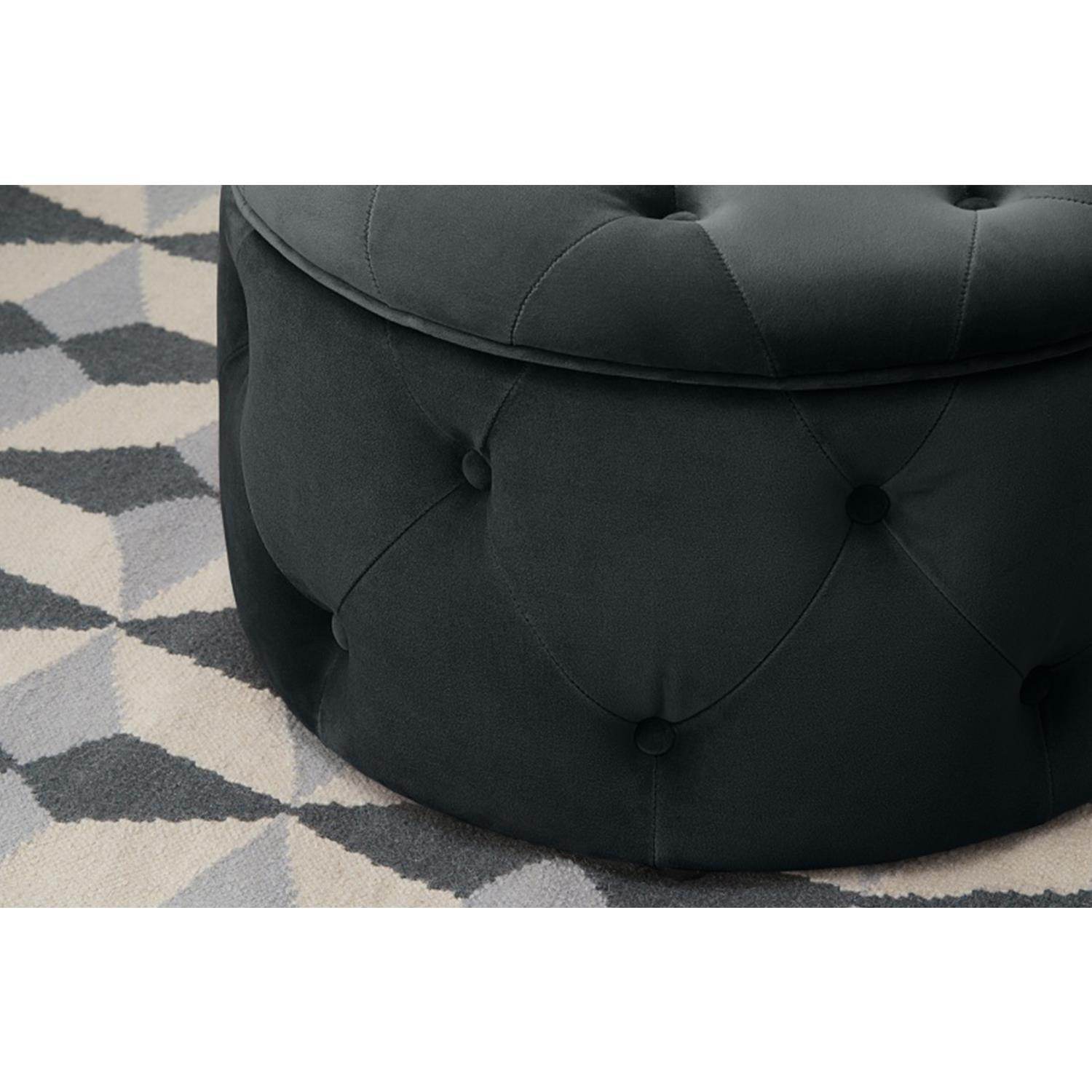 ReHome Duru Sandıklı Kadife Puf 60x60 cm | Makyaj Masası, Antre ve Oturma Odası Puf Koltuğu