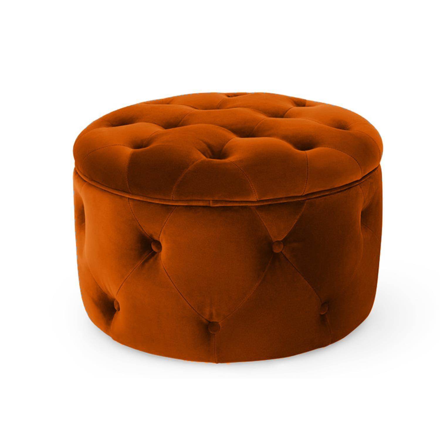 ReHome Duru Sandıklı Kadife Puf 60x60 cm | Makyaj Masası, Antre ve Oturma Odası Puf Koltuğu