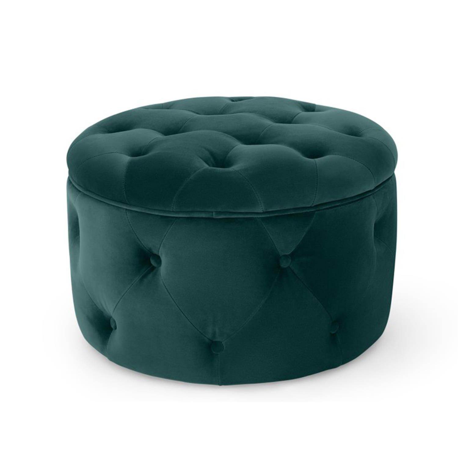 ReHome Duru Sandıklı Kadife Puf 60x60 cm | Makyaj Masası, Antre ve Oturma Odası Puf Koltuğu