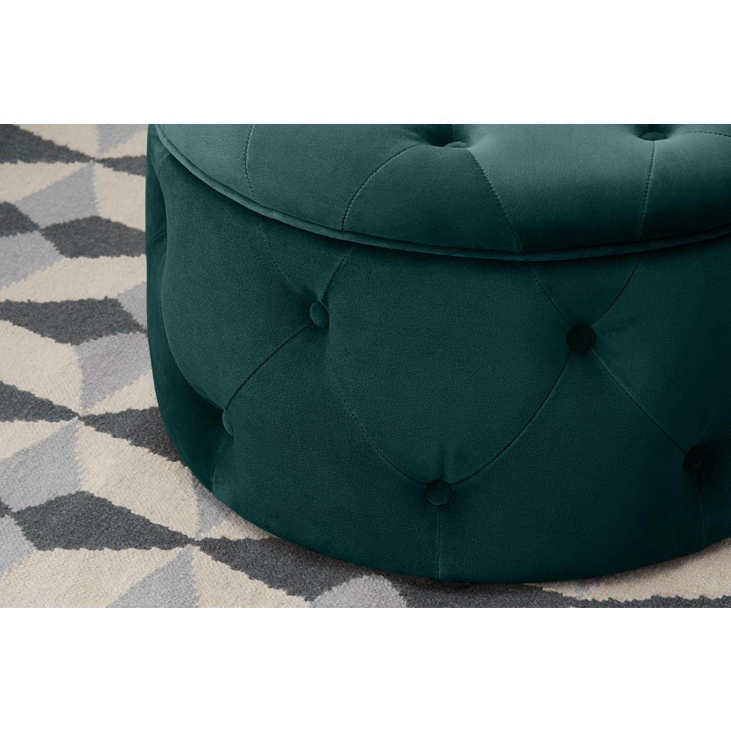 ReHome Duru Sandıklı Kadife Puf 60x60 cm | Makyaj Masası, Antre ve Oturma Odası Puf Koltuğu