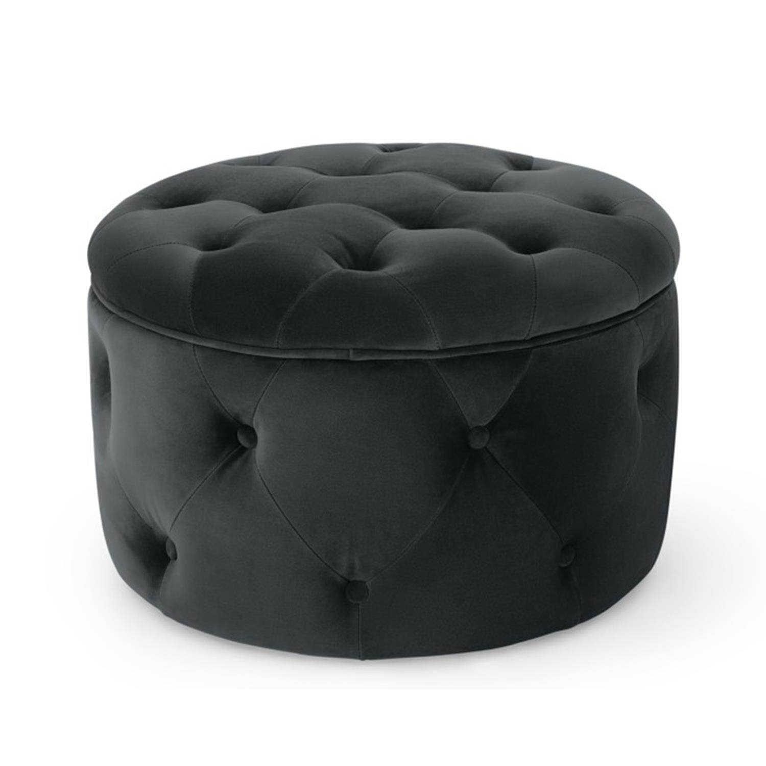 ReHome Duru Sandıklı Kadife Puf 60x60 cm | Makyaj Masası, Antre ve Oturma Odası Puf Koltuğu