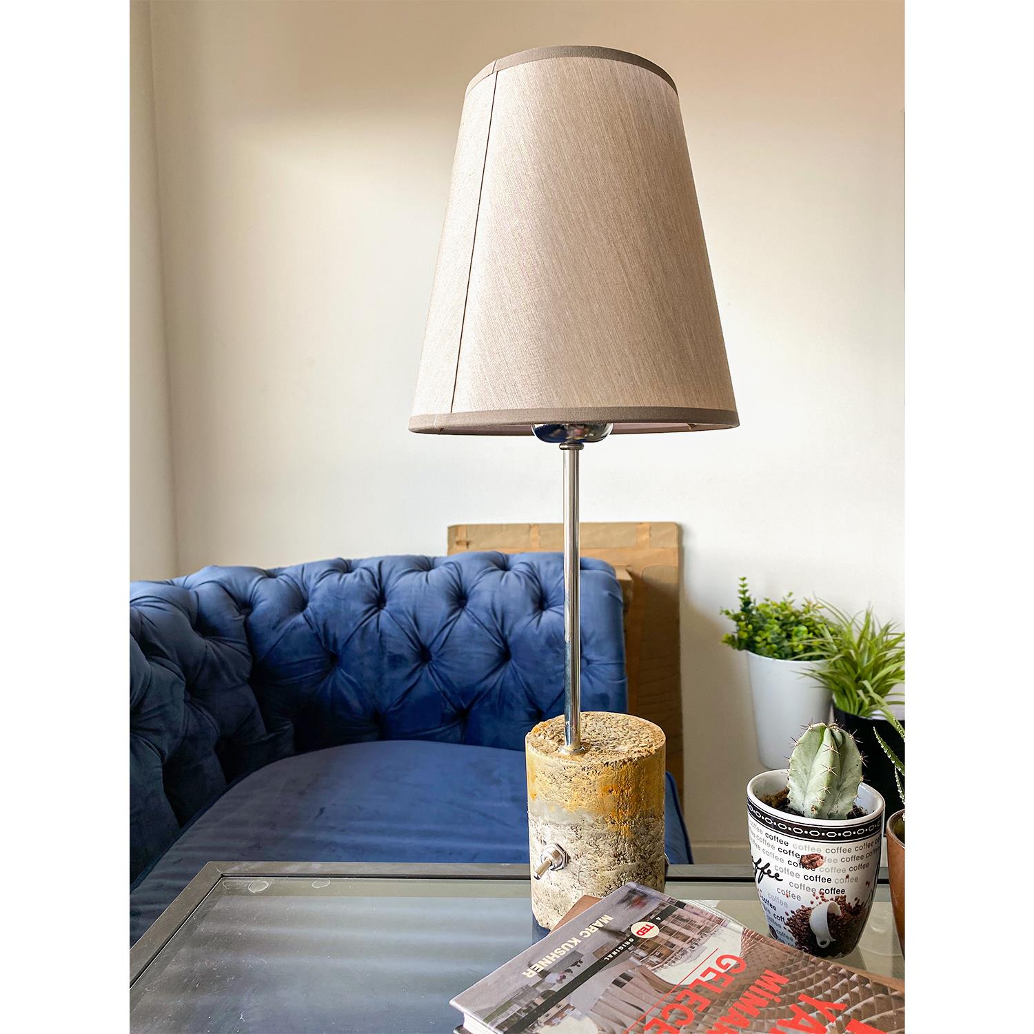 ReHome Gri Leylek Beton Masa Lambası