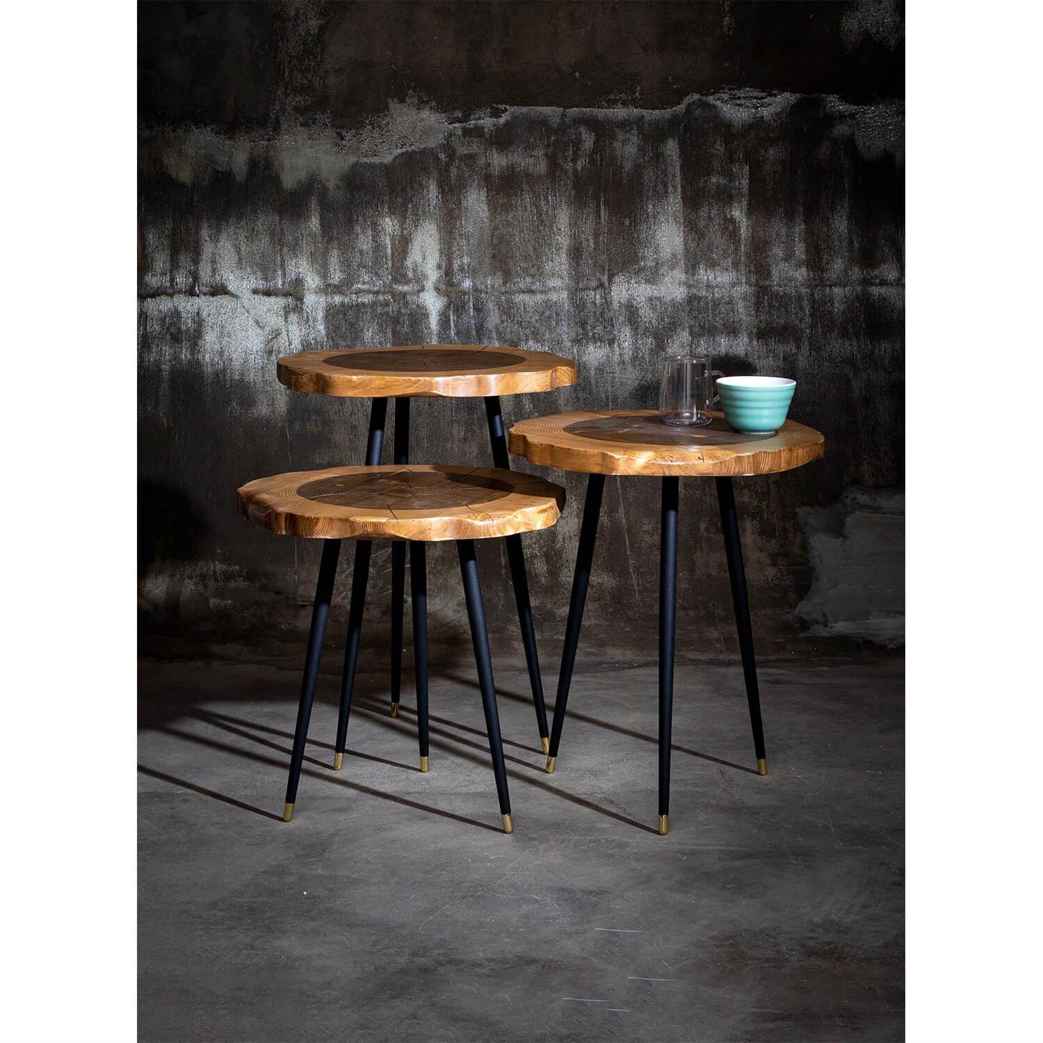 Harley Zigon Sehpa | Servis Sehpası | Üçlü Sehpa Seti