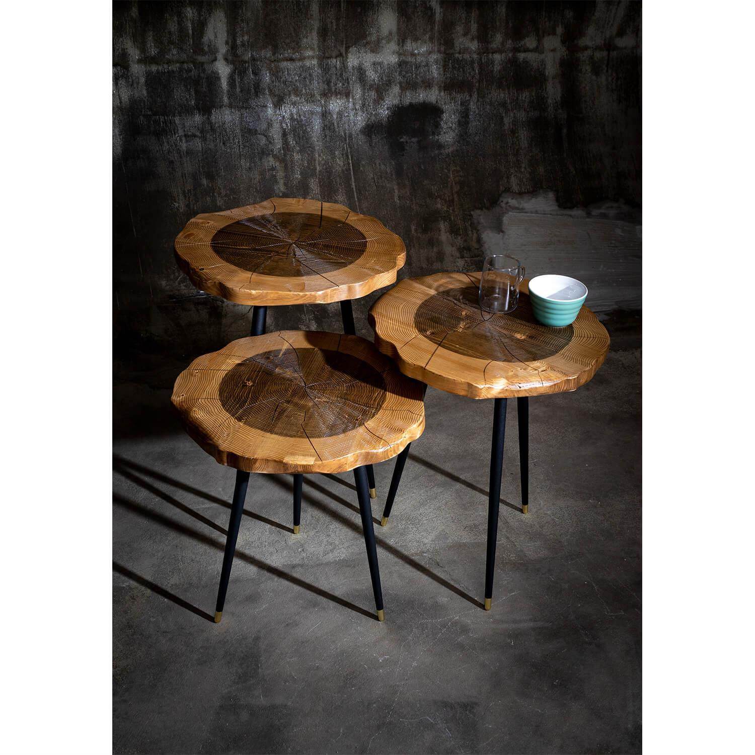 Harley Zigon Sehpa | Servis Sehpası | Üçlü Sehpa Seti