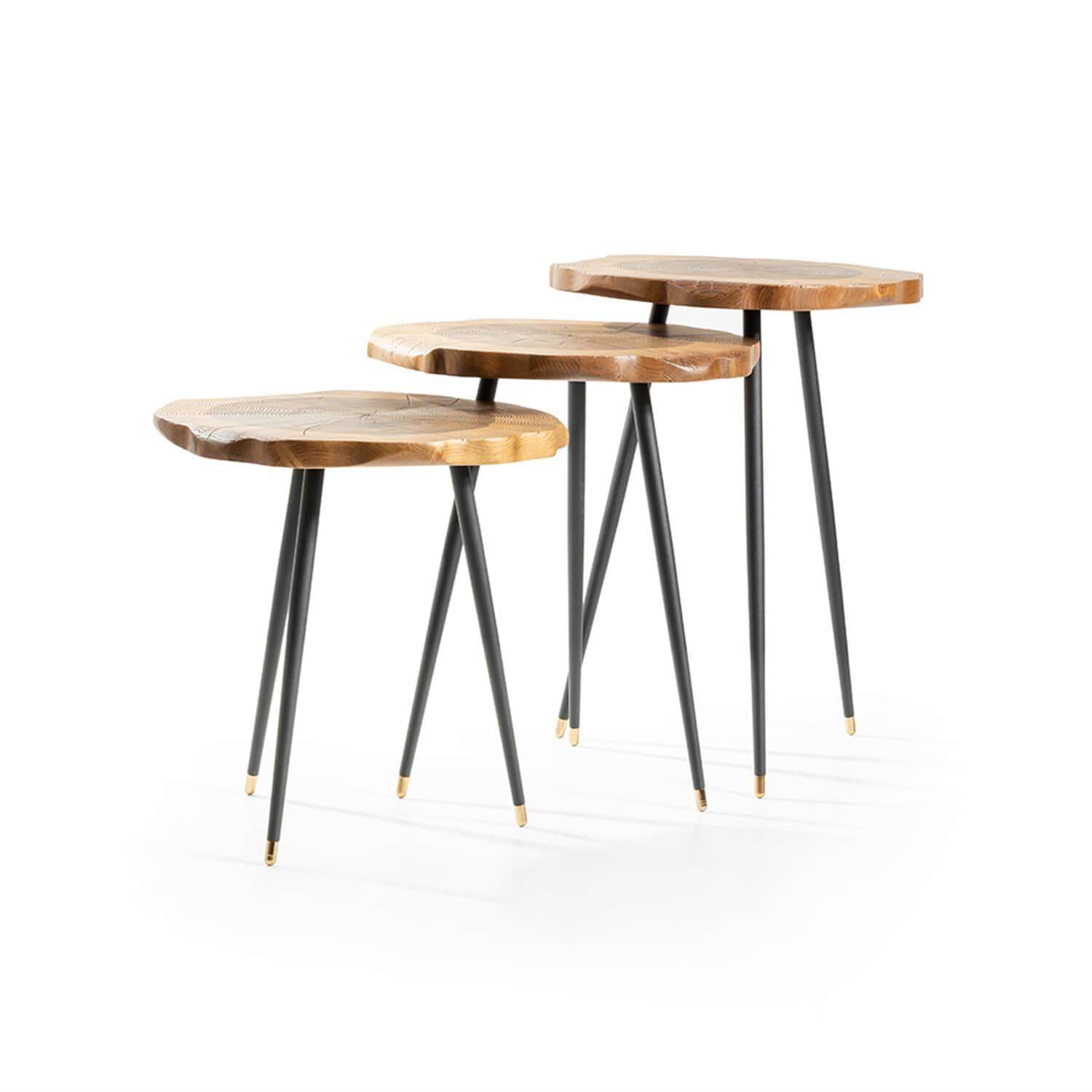 Harley Zigon Sehpa | Servis Sehpası | Üçlü Sehpa Seti