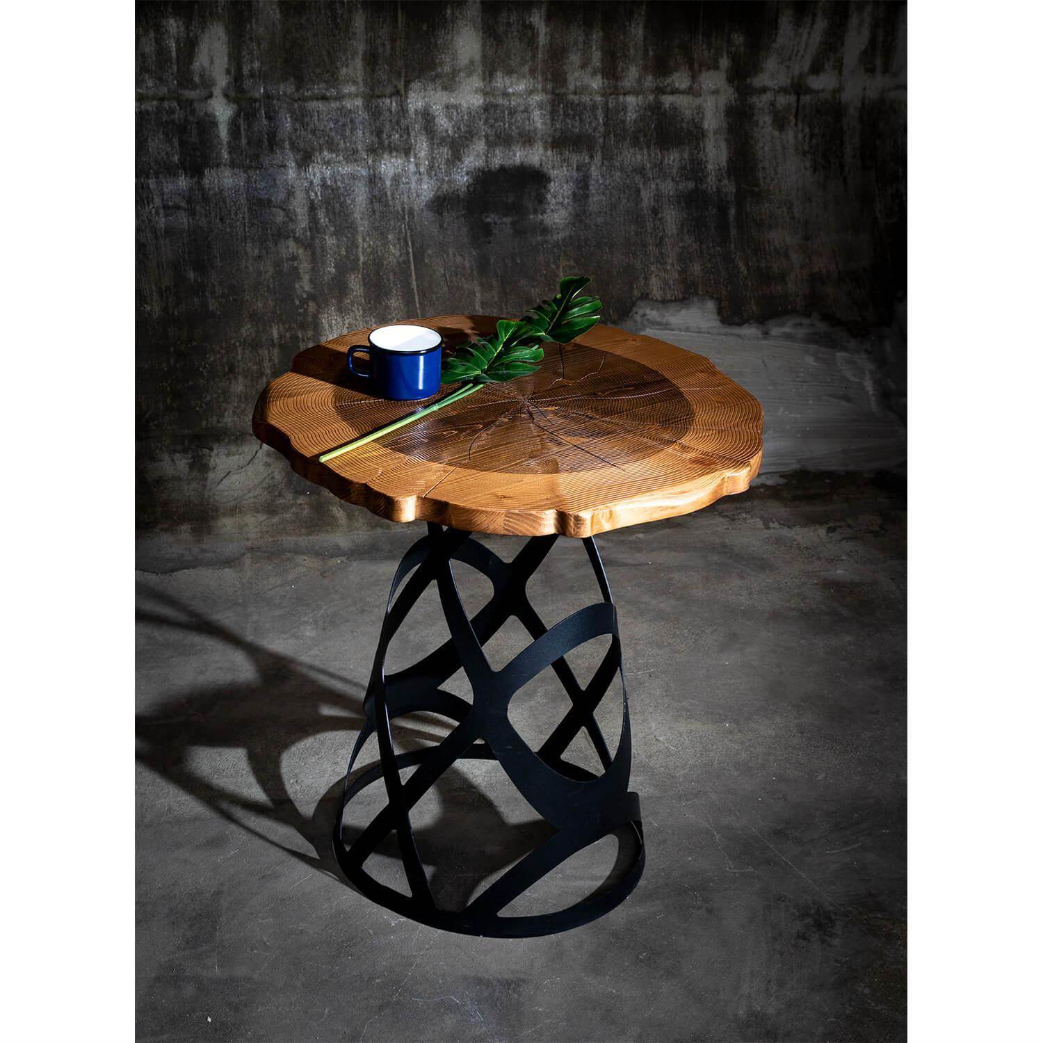 Harley Yan Sehpa | Koltuk Sehpası | Ladin Sehpa | Abanoz Renk