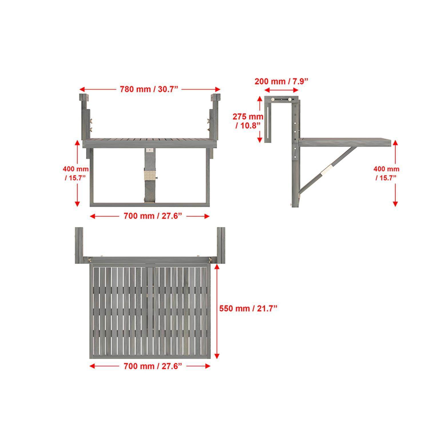 Interbuild Toronto Katlanır Balkon Masası | Rehome