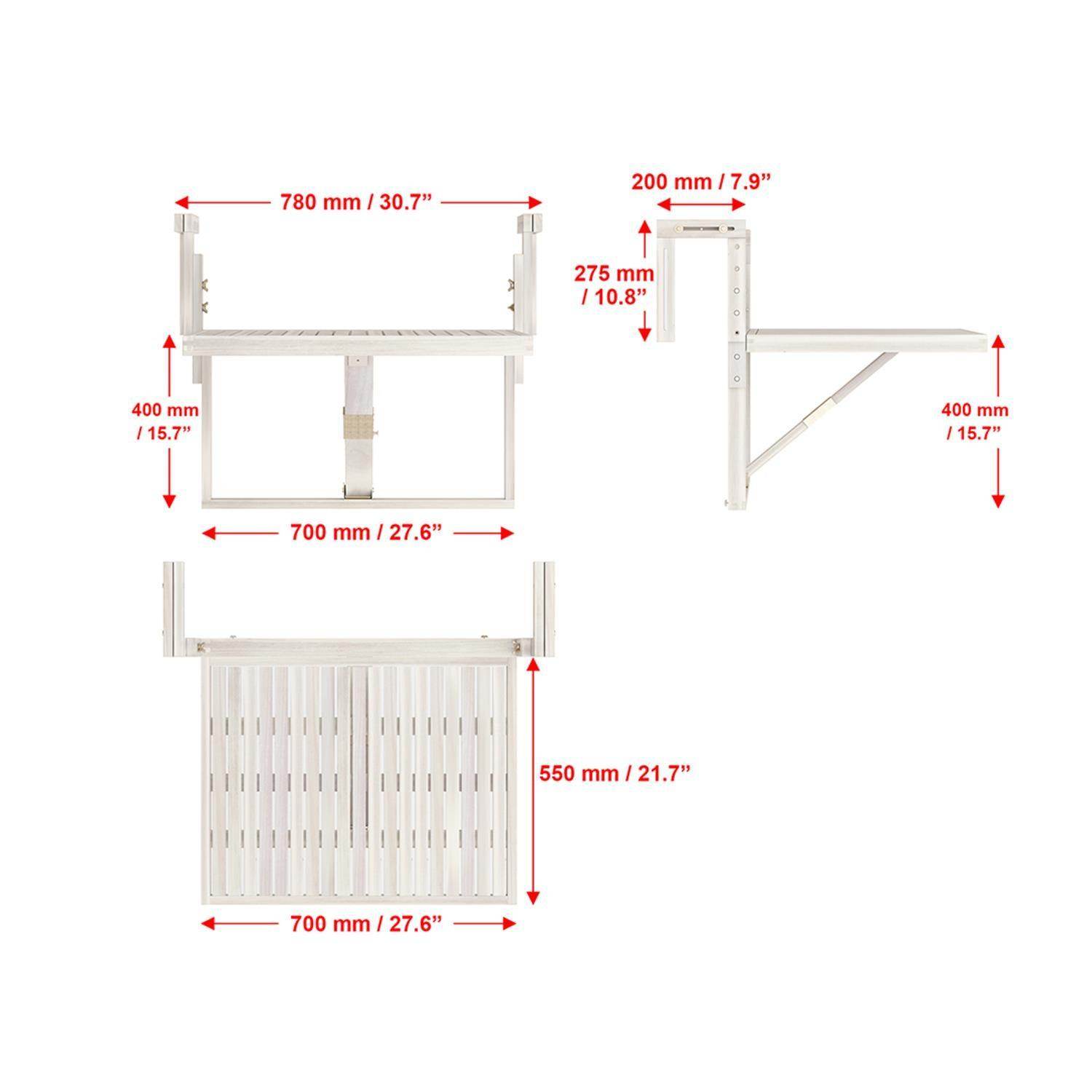 Interbuild Toronto Katlanır Balkon Masası | Rehome