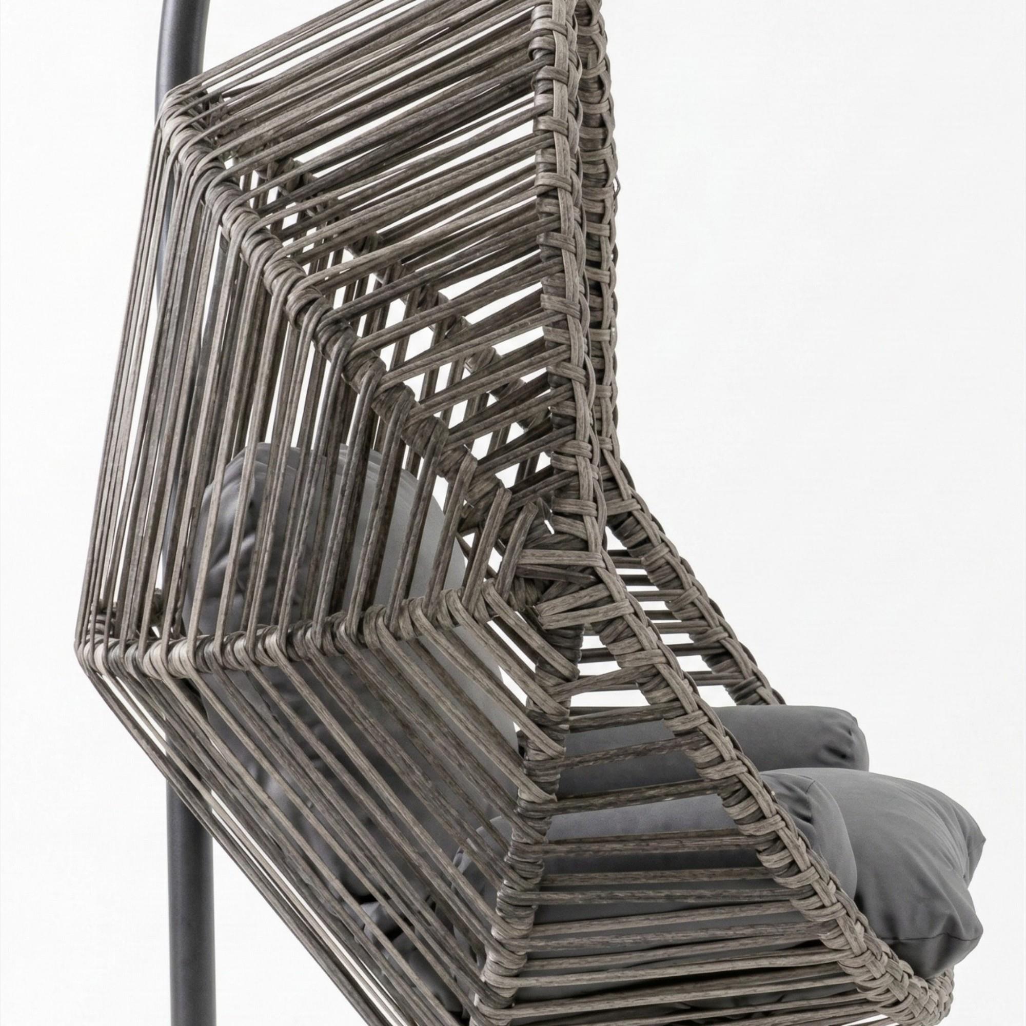 Rehome Kapadokya Tek Kişilik Rattan Bahçe Salıncağı | Gri