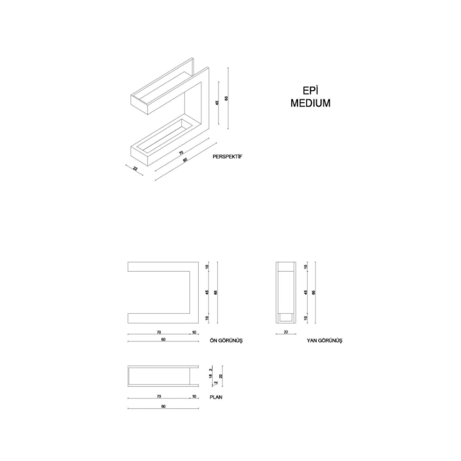 Korflame Epi Medium Bacasız Şömine | Duvar Tipi | Dumansız | Rehome