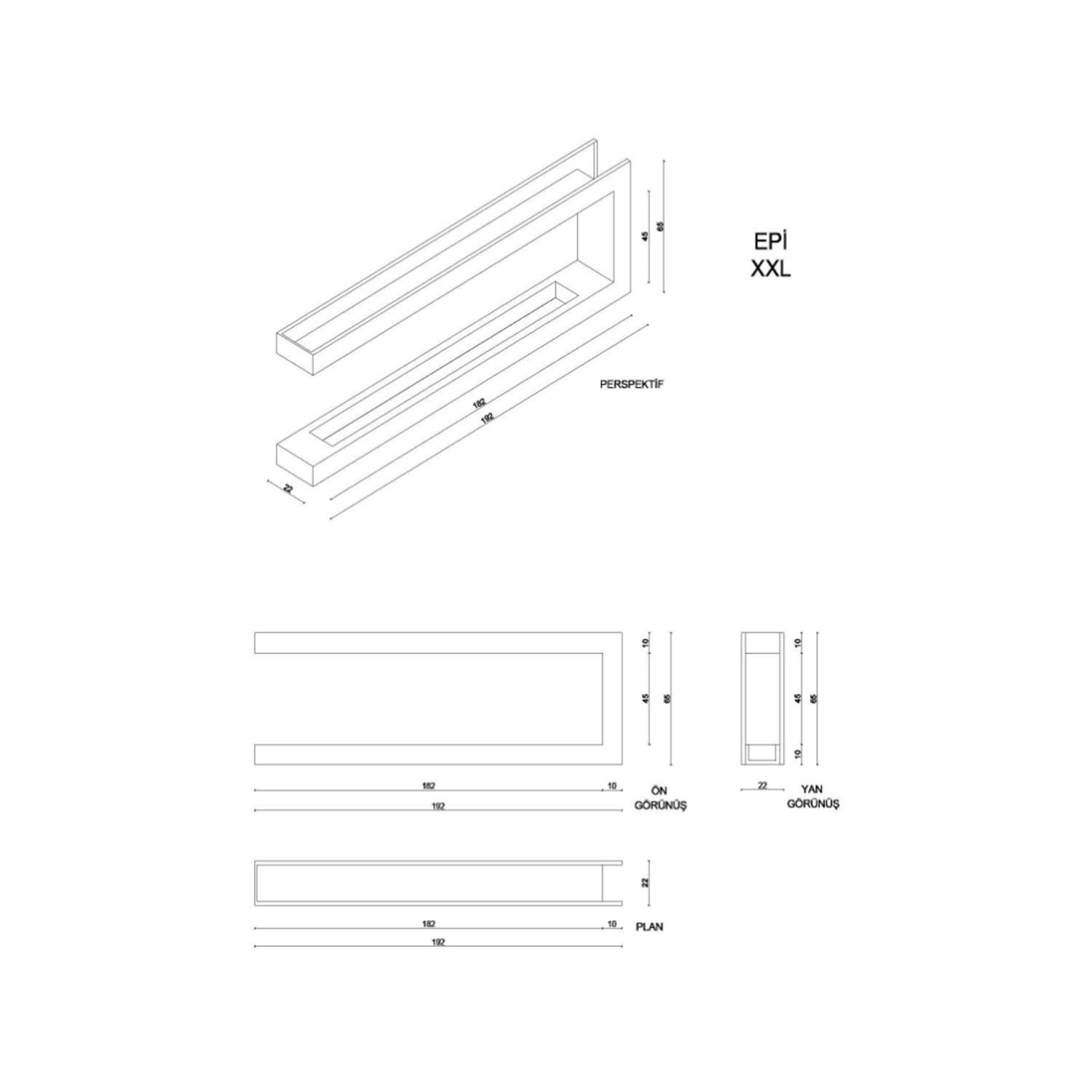 Korflame Epi XXL Bacasız Şömine | Duvar Tipi | Dumansız | Rehome