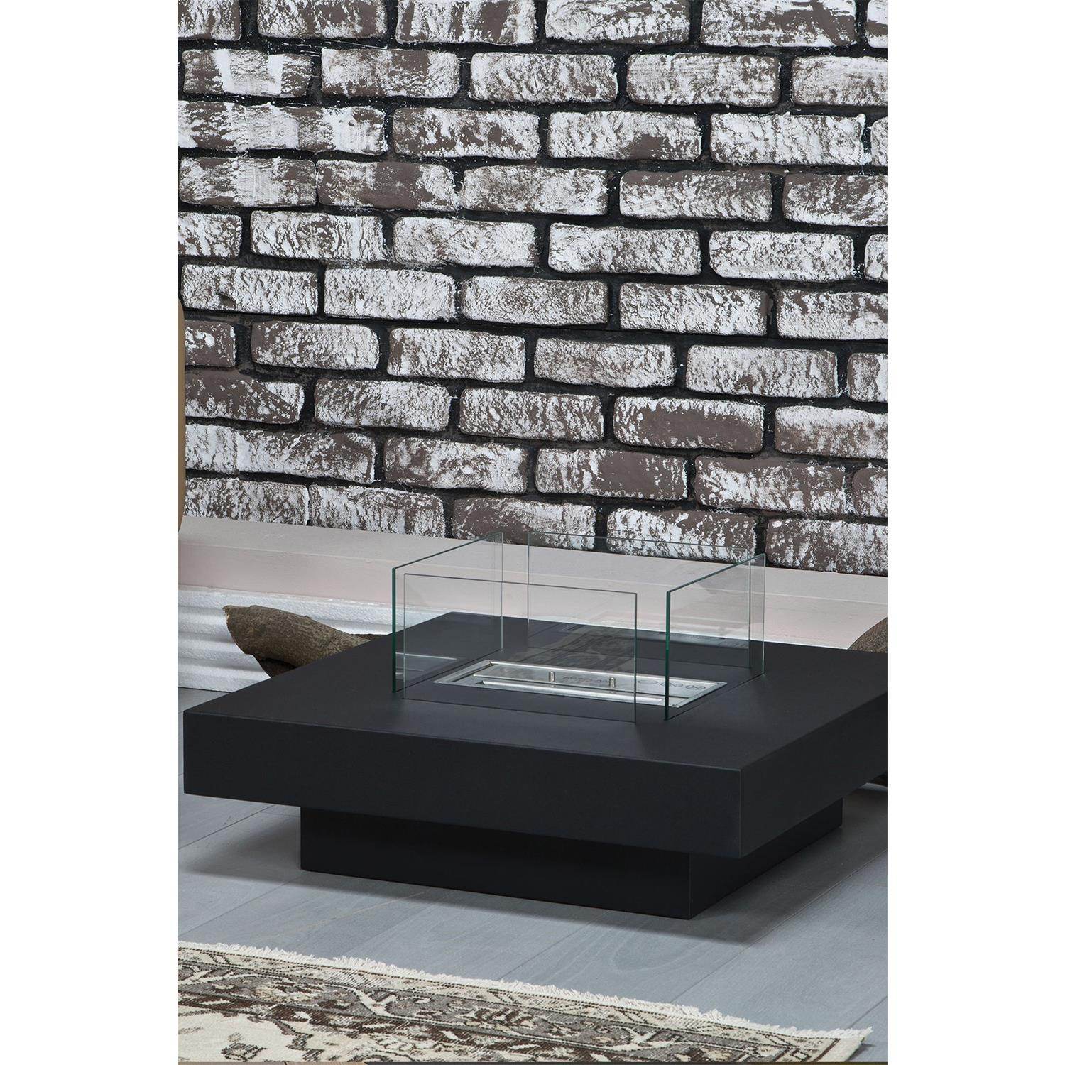 Korflame Petto Siyah Taşınabilir Şömine | Dumansız | Rehome