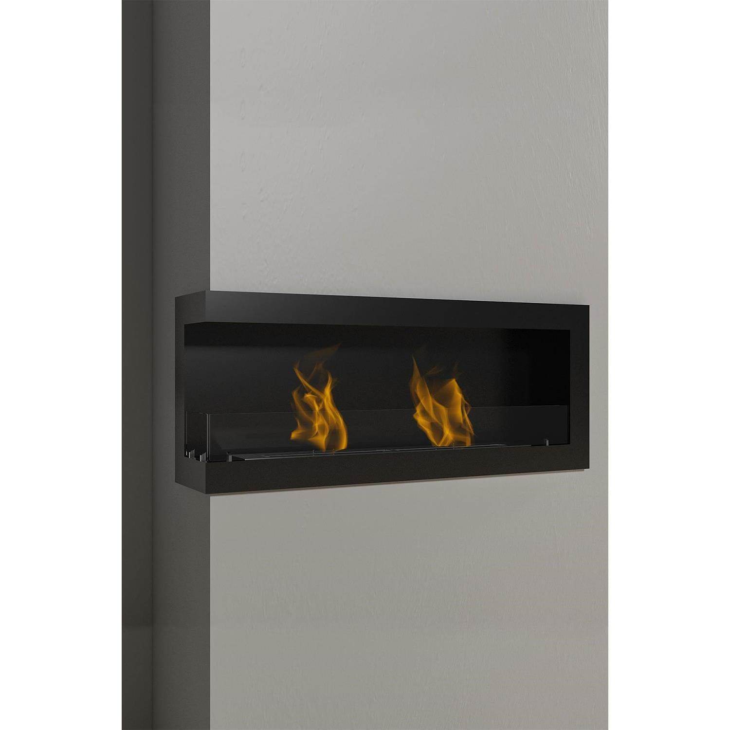 Korflame Sol Açık XL Bacasız Şömine | Duvar Tipi | Dumansız | Rehome