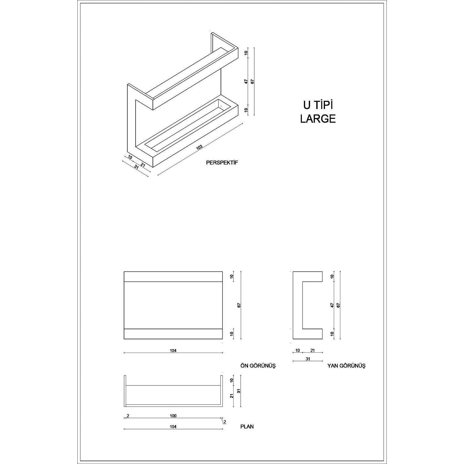Korflame U Tipi Large Bacasız Şömine | Dumansız | Rehome