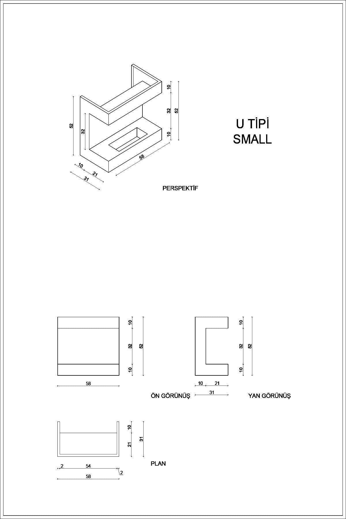 Korflame U Tipi Small Bacasız Şömine | Dumansız | Rehome