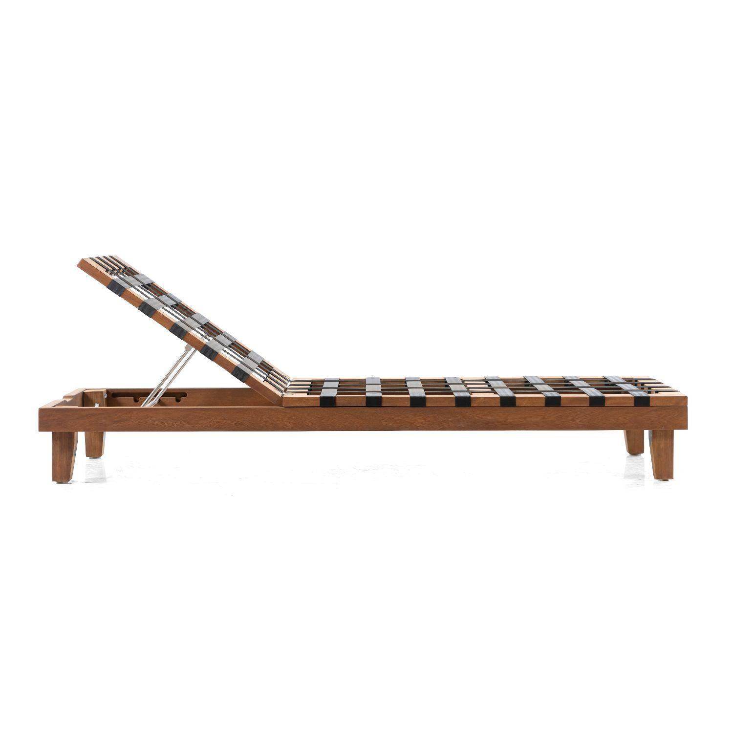 Langkawi Minderli Ahşap Şezlong | İroko | Rehome