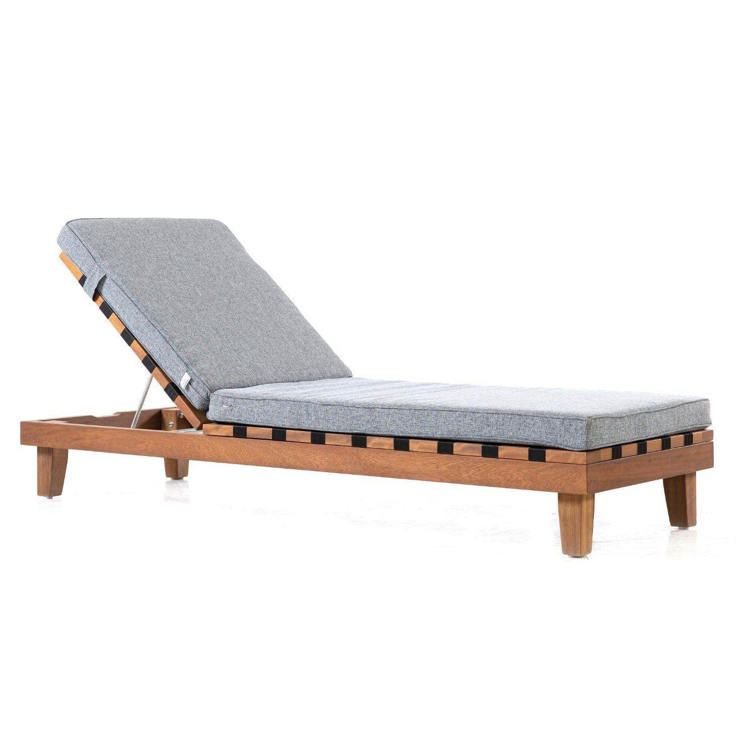 Langkawi Minderli Ahşap Şezlong | İroko | Rehome