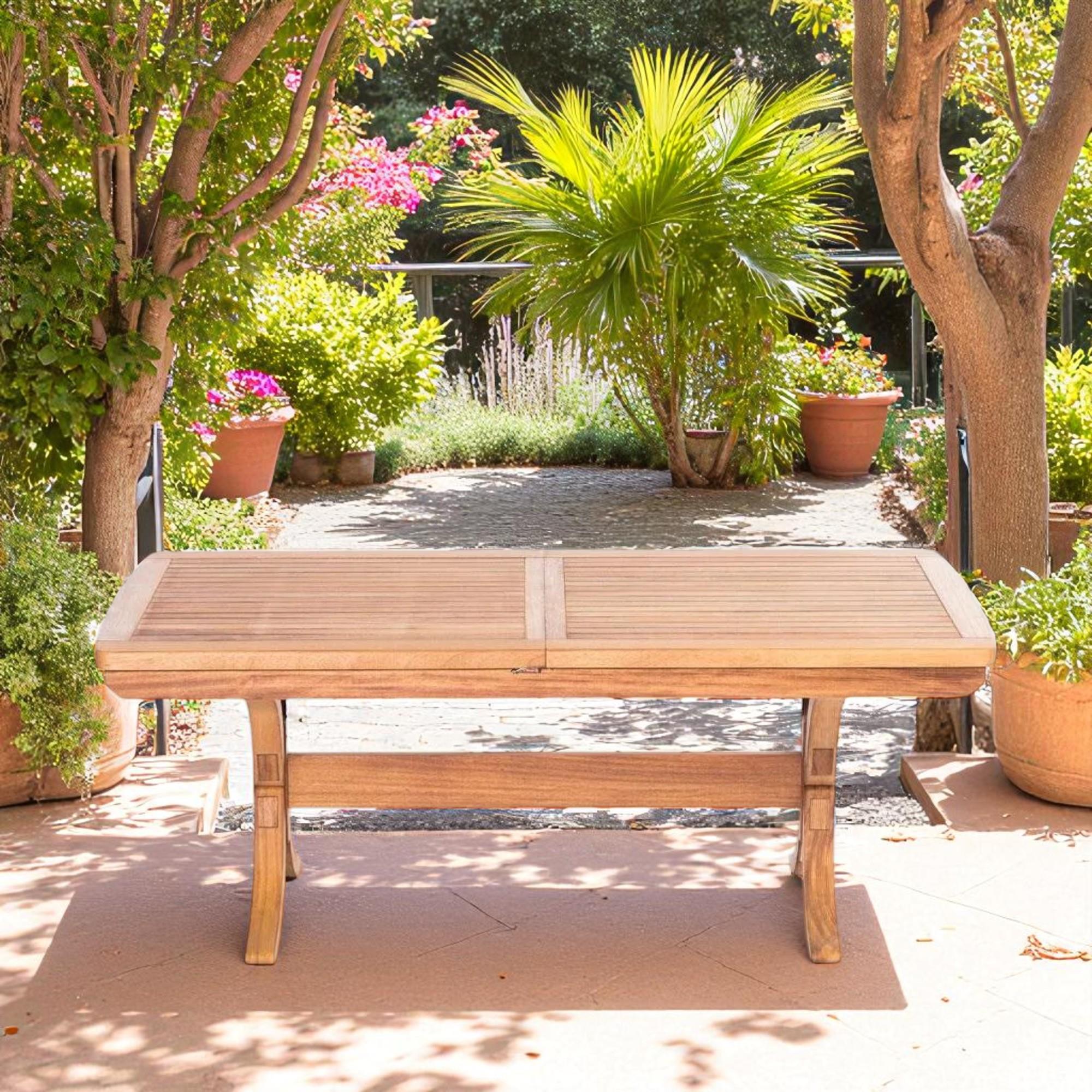 ReHome Lotus 200(+50) x 100 x 76 cm İroko Dikdörtgen Açılabilir Masa