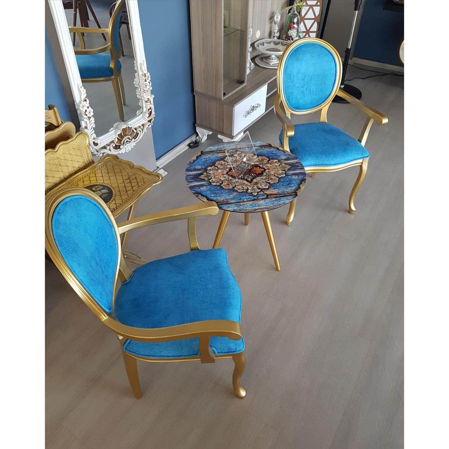 ReHome Madam Koltuk Çay Seti Oturma Takımı | Sehpalı Berjer Takımı