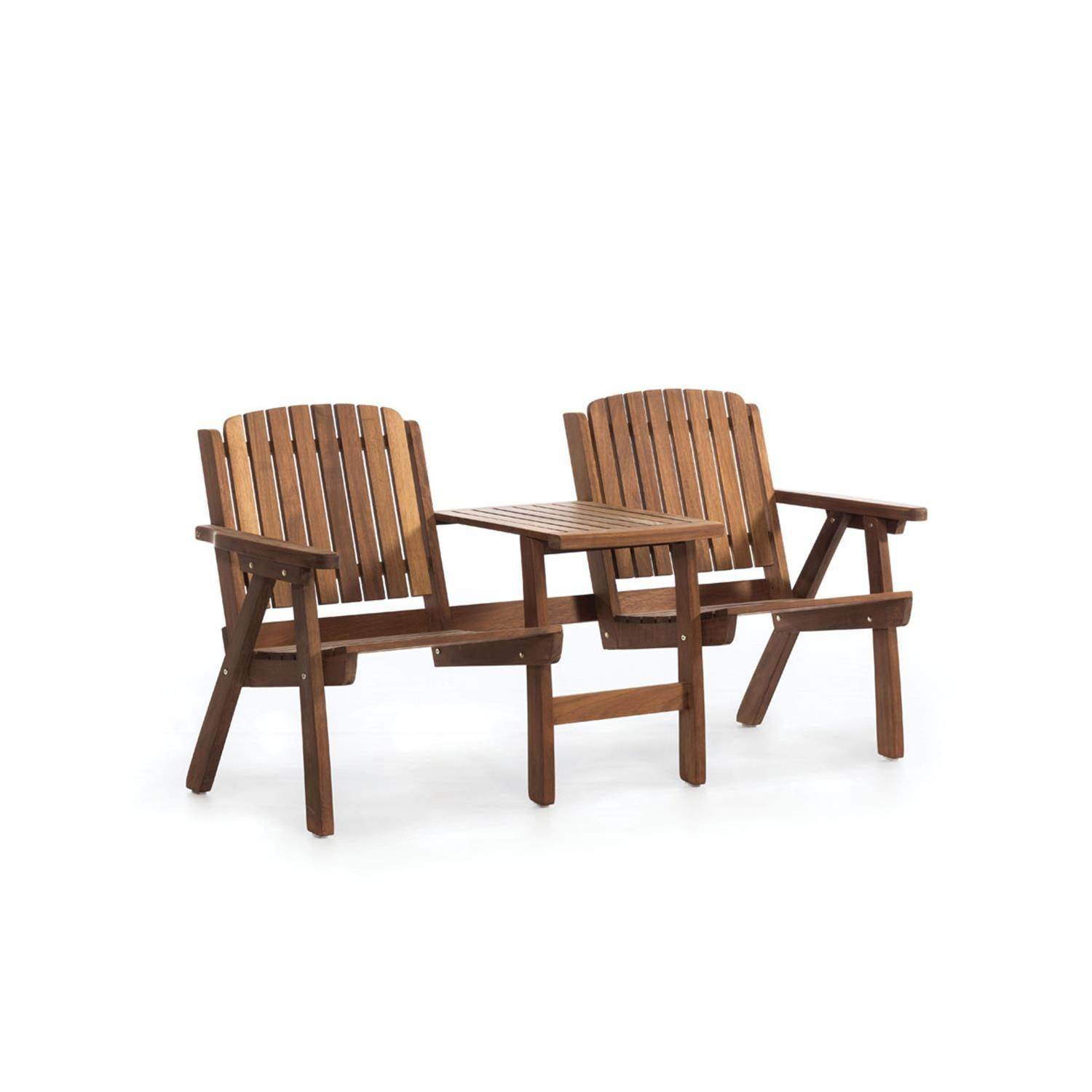 ReHome Matrix İroko Adirondack Sehpalı İkili Koltuk