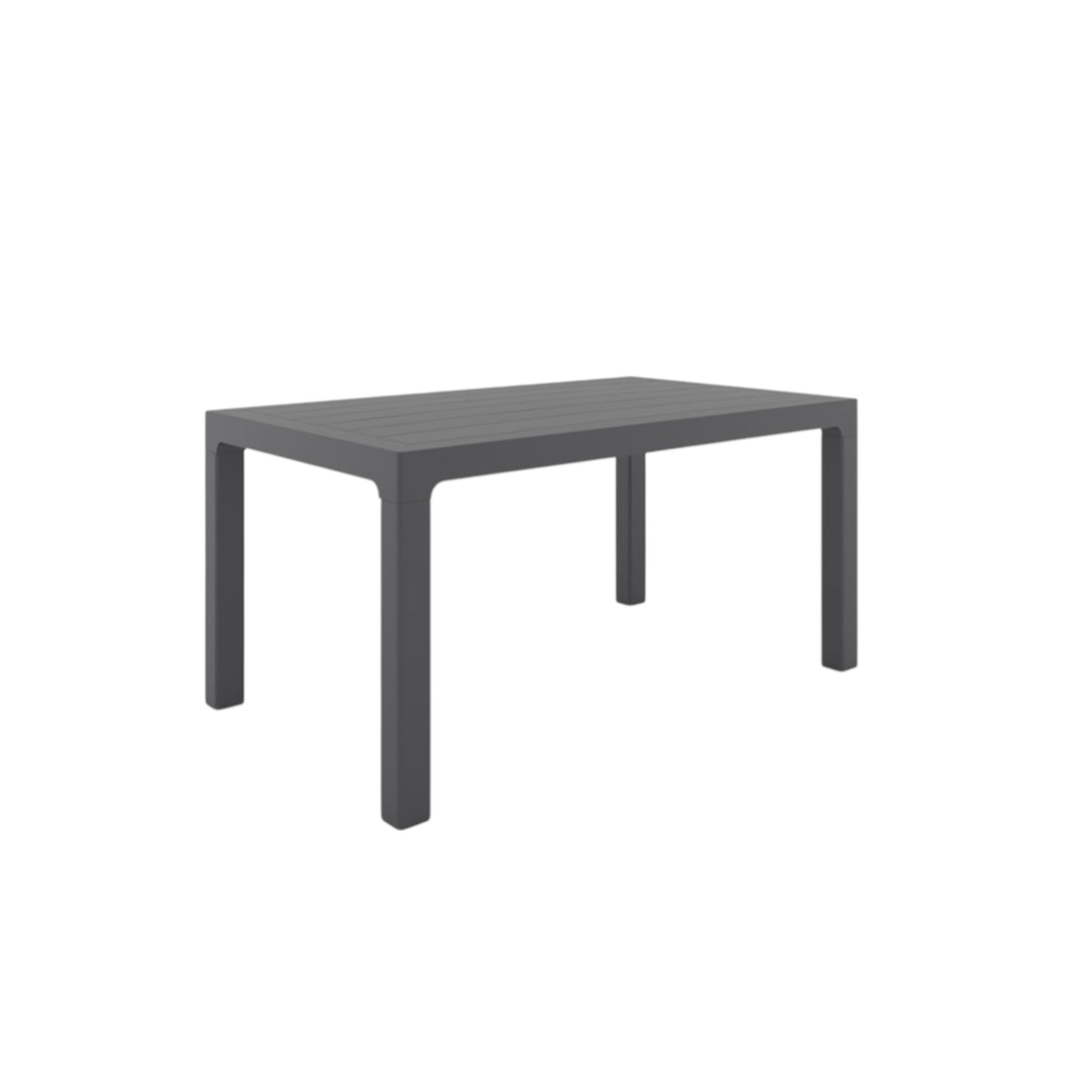 Rehome Orlando 90x150 Masalı 6 Sandalyeli Plastik Bahçe Masa Takımı (Antrasit)