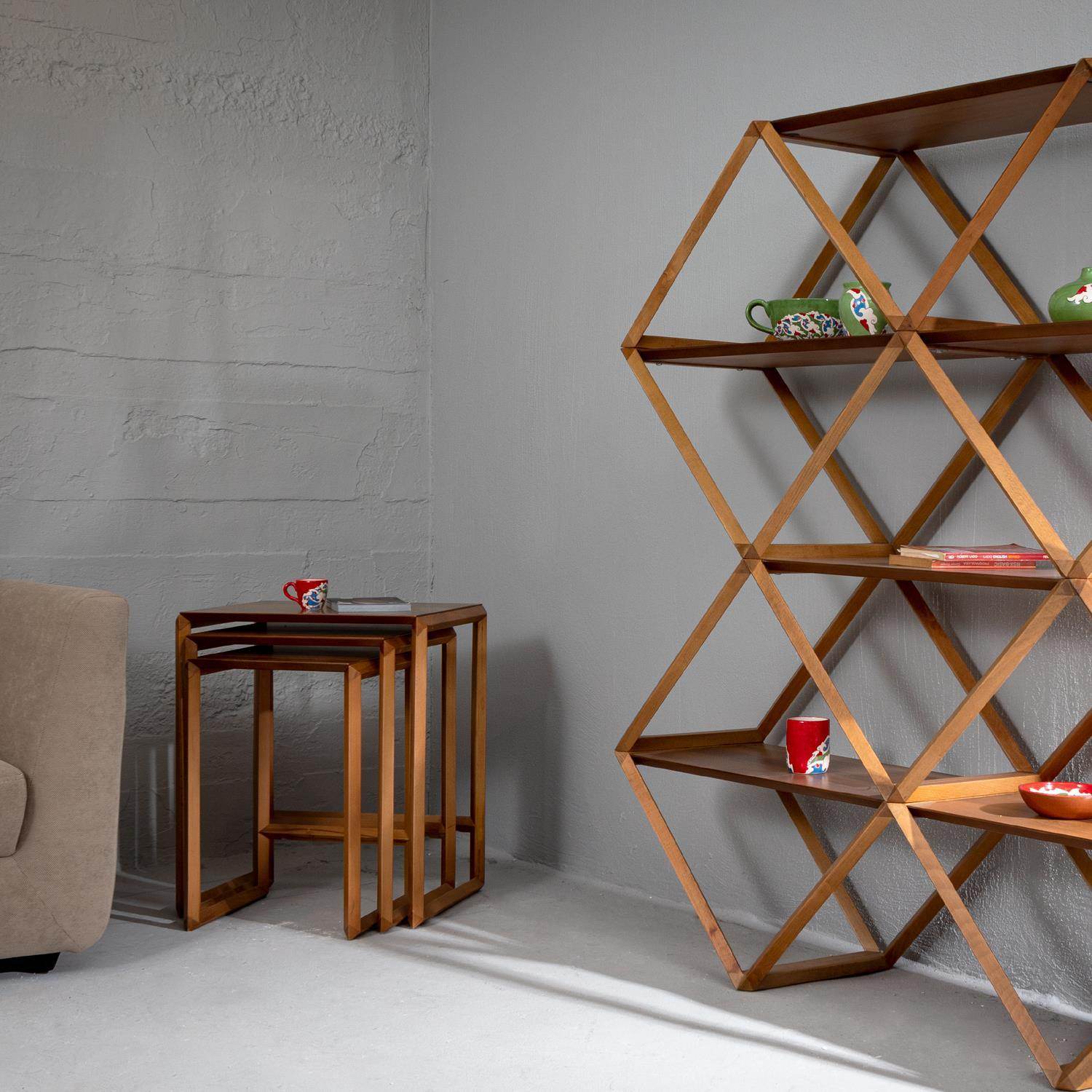 Puma Servis Sehpa | Koltuk Sehpası | Zigon Sehpa