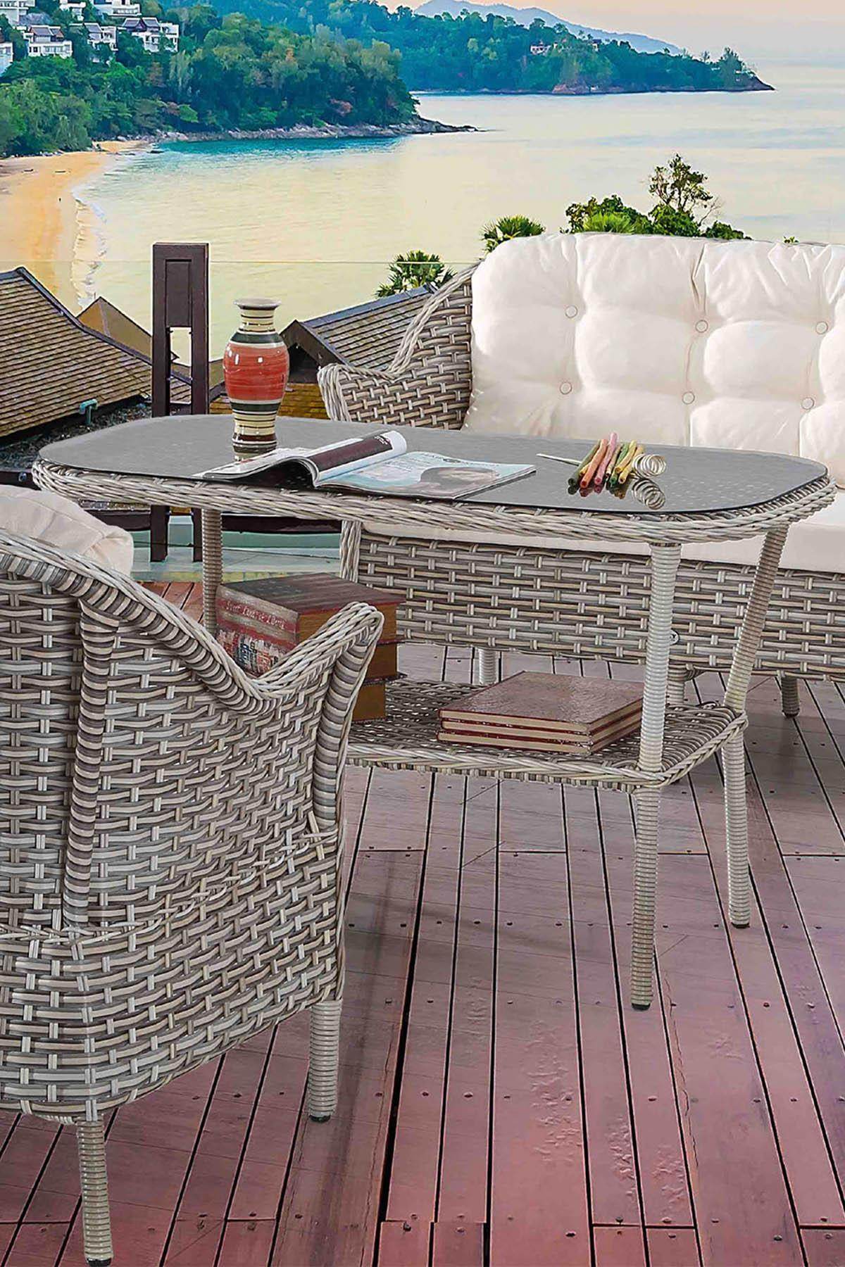 Orkide Rattan Bahçe Mobilya Takımı | 2+1+1+Masa | Rehome