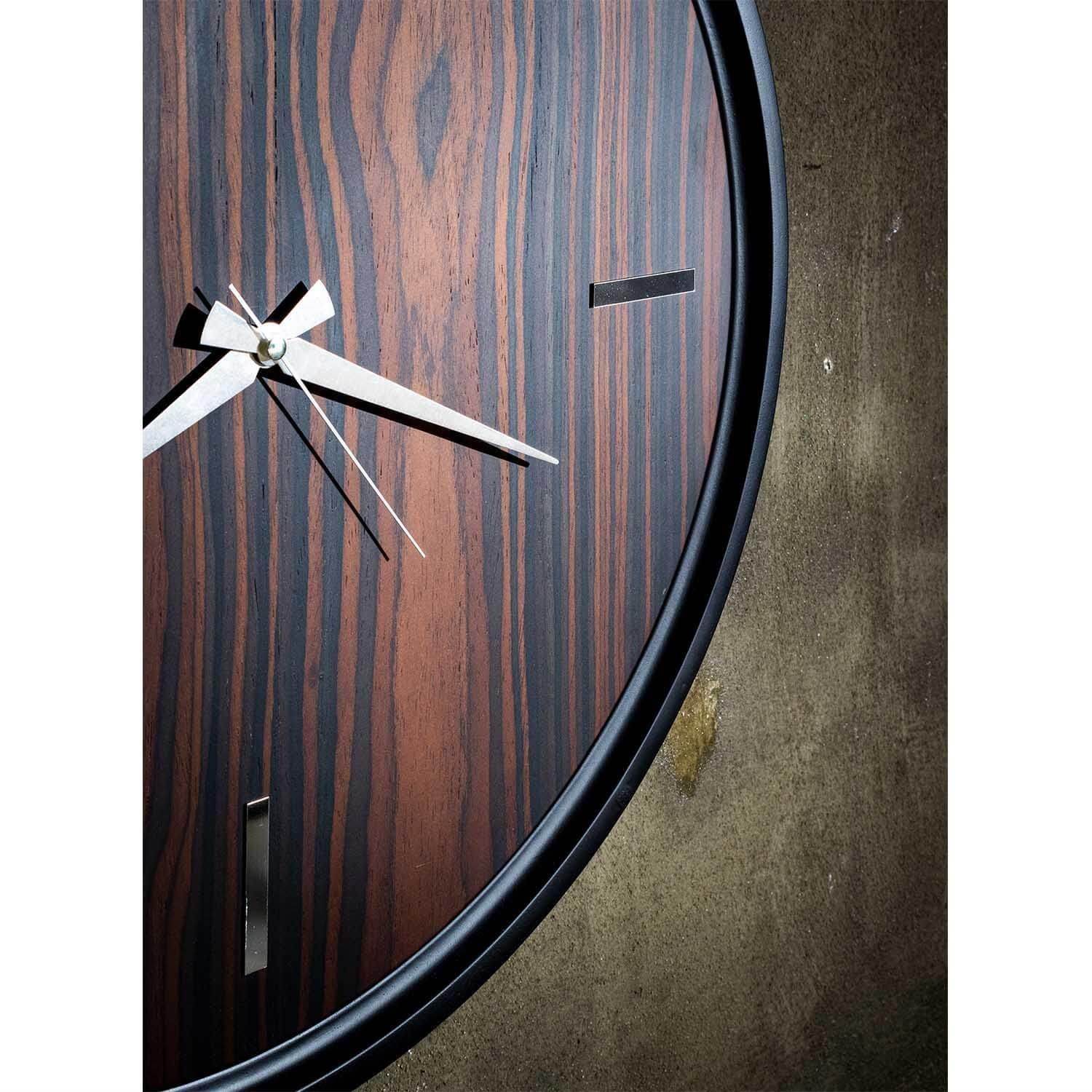 Rehome Ron Saat | Ceviz Kaplamalı Modern Duvar Saati | 55 cm Çap Duvar Saati