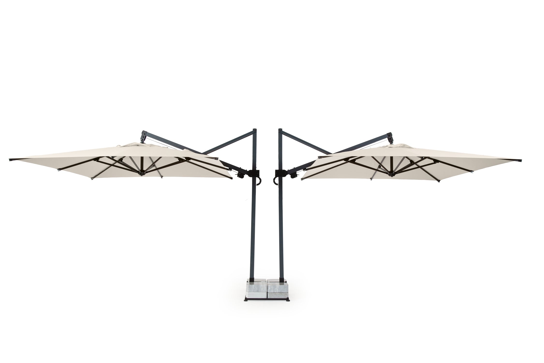 Rehome SE 300x400/8 Dikdörtgen Banana Plus Çift Açılır Şemsiye (Tekerleksiz Ayak)