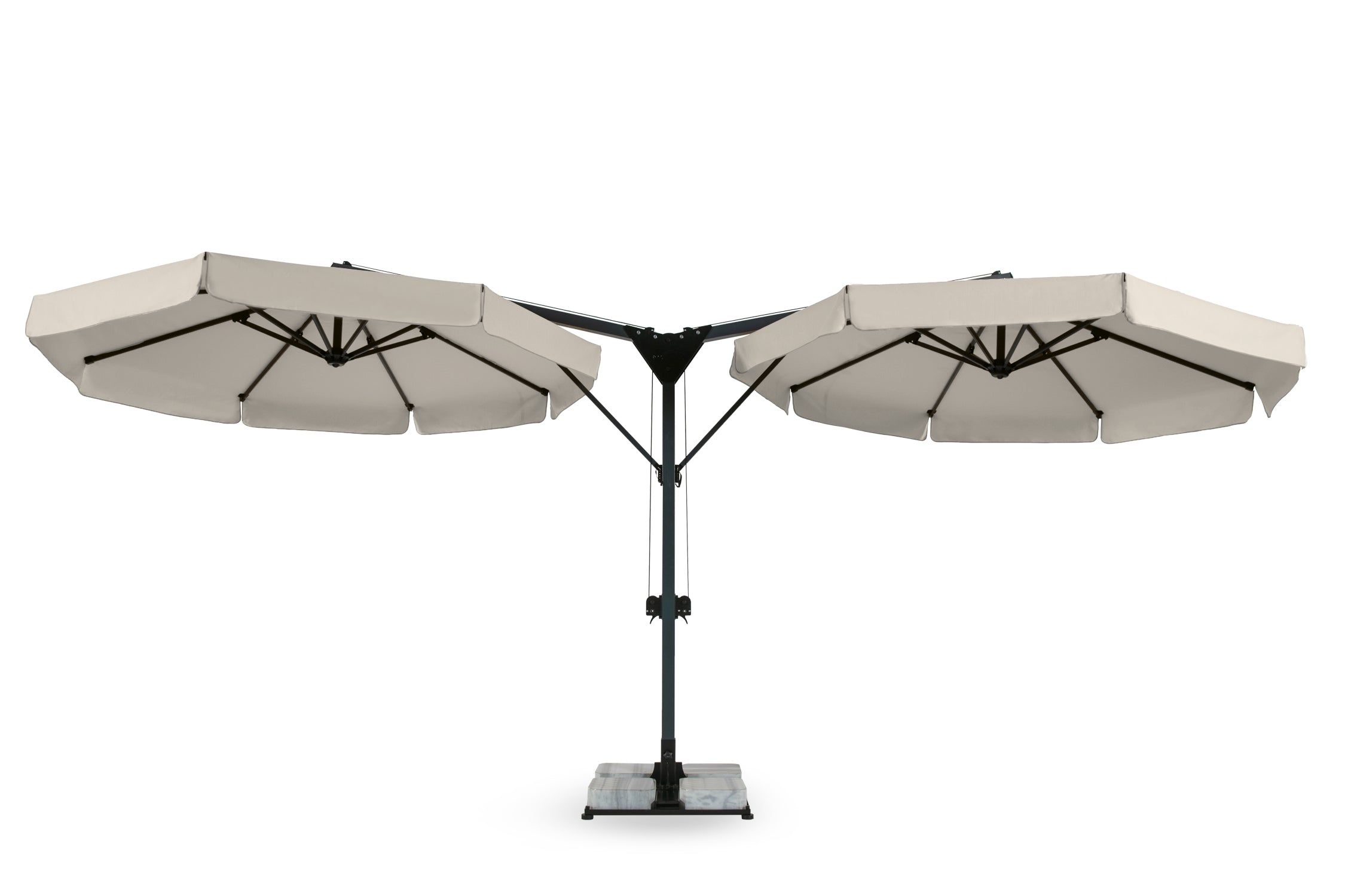 Rehome SE 350/8 Yuvarlak Banana-T Çift Açılır Şemsiye (8 Mermer Sabit Ayak)