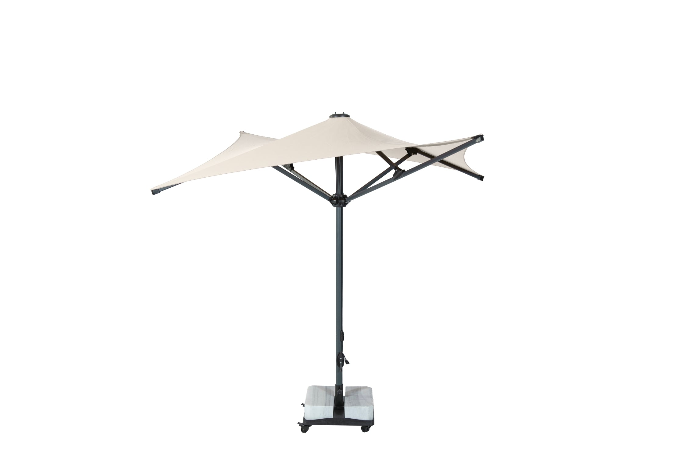 Rehome SE 3x3 Yarasa 4 Kollu Saçaksız Şemsiye (İspanyol Olefin) (50x50 - 2 Mermerli Ayak)