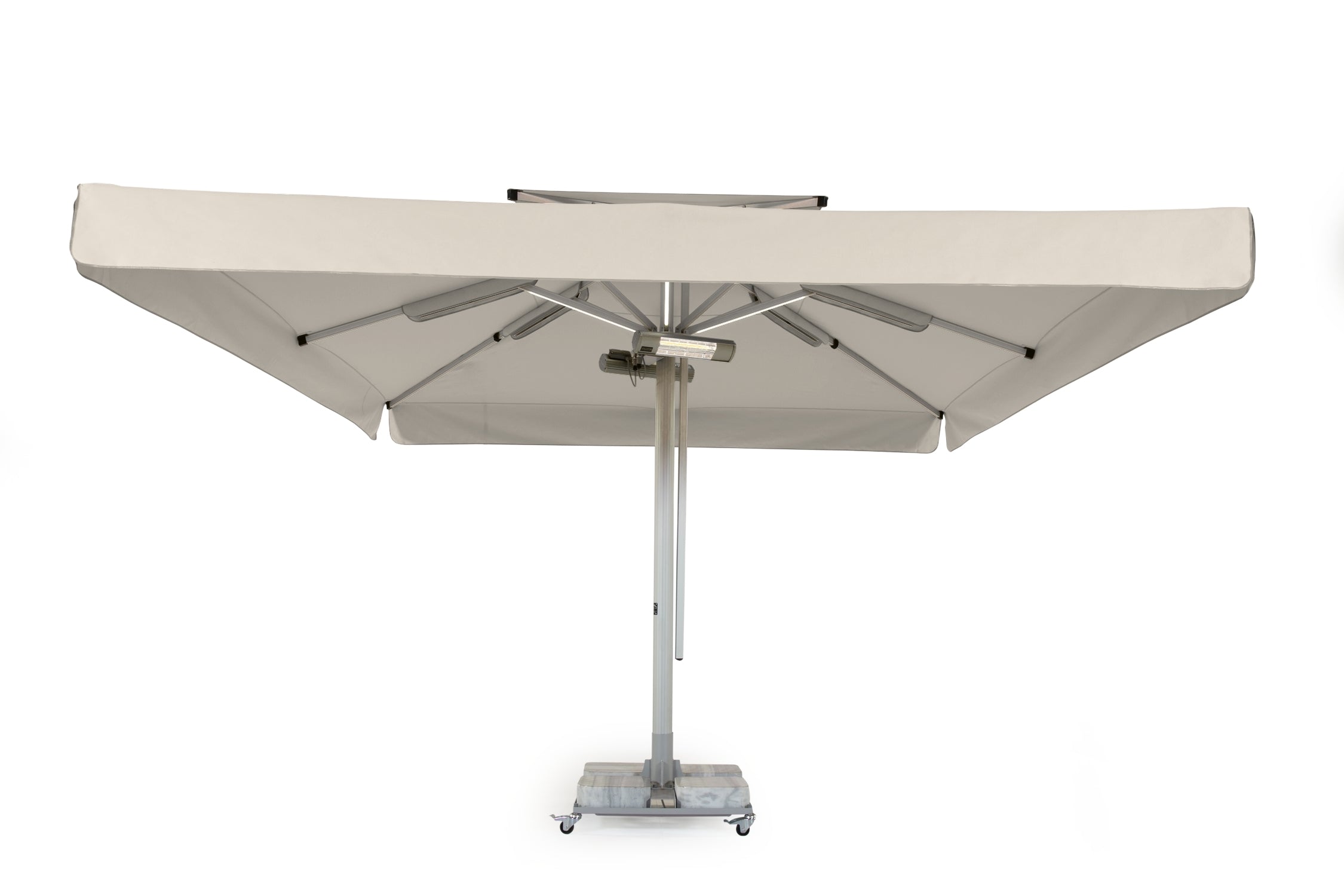 Rehome SE 400x400/8 Mega Teleskopik Manuel Kare Şemsiye (Tekerlekli 4 Mermerli 200Kg Ayak Dahil)