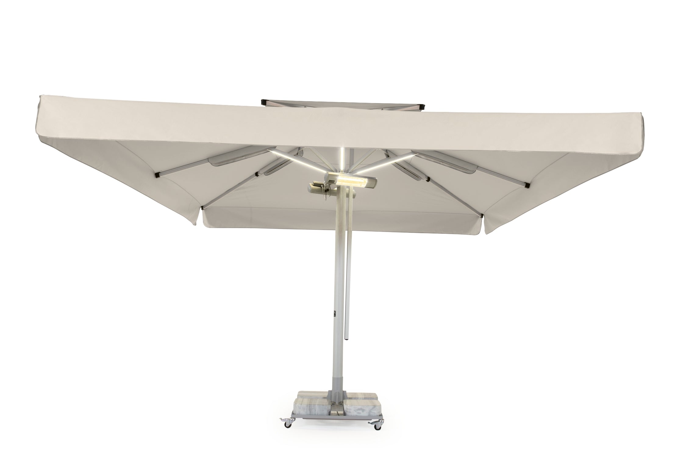 Rehome SE 400x400/8 Mega Teleskopik Manuel Kare Şemsiye (Tekerlekli 4 Mermerli 200Kg Ayak Dahil)