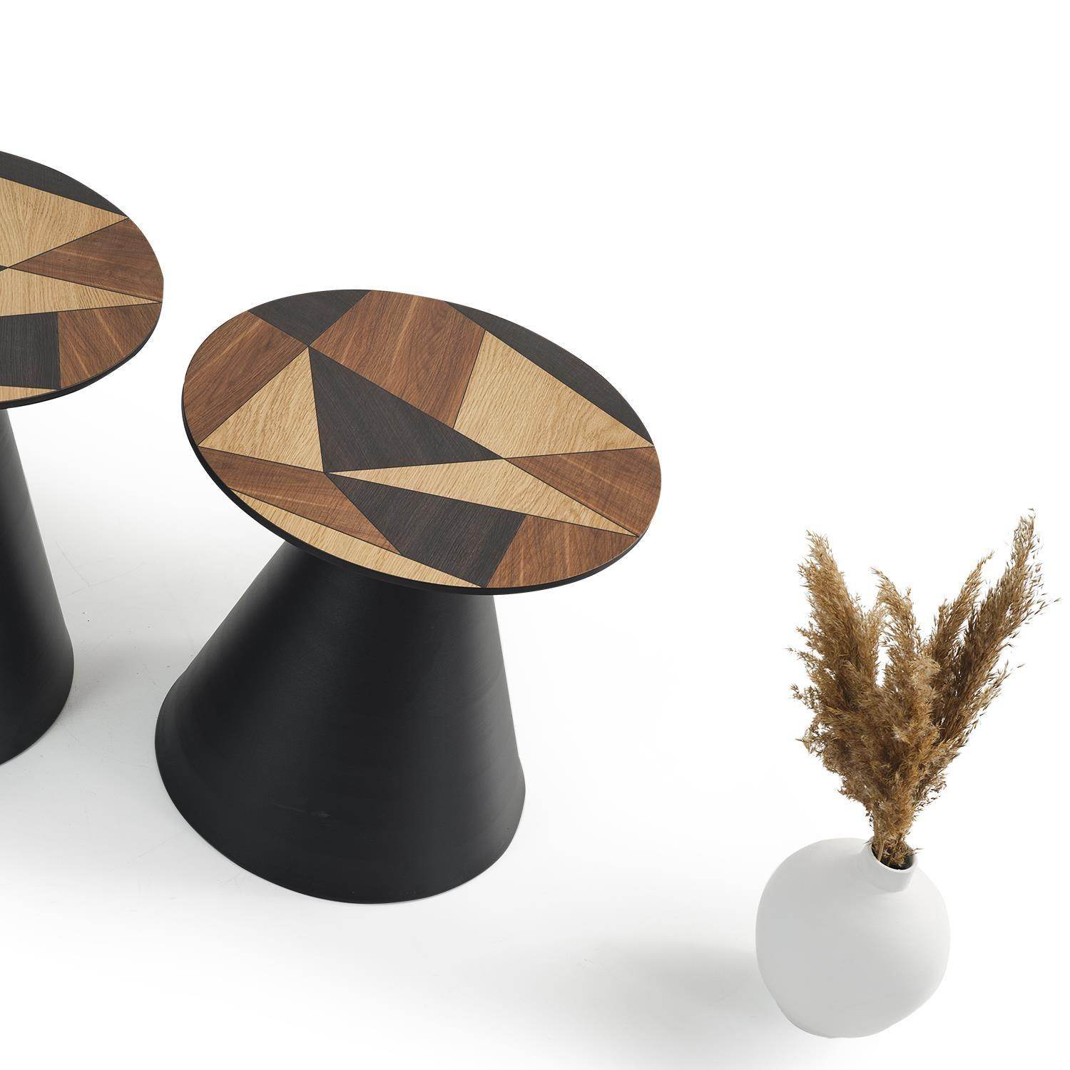 ORTA SEHPA NO:345∣ Geometrik Tasarım ∣ MDF ∣ Kahverengi ∣ Yuvarlak