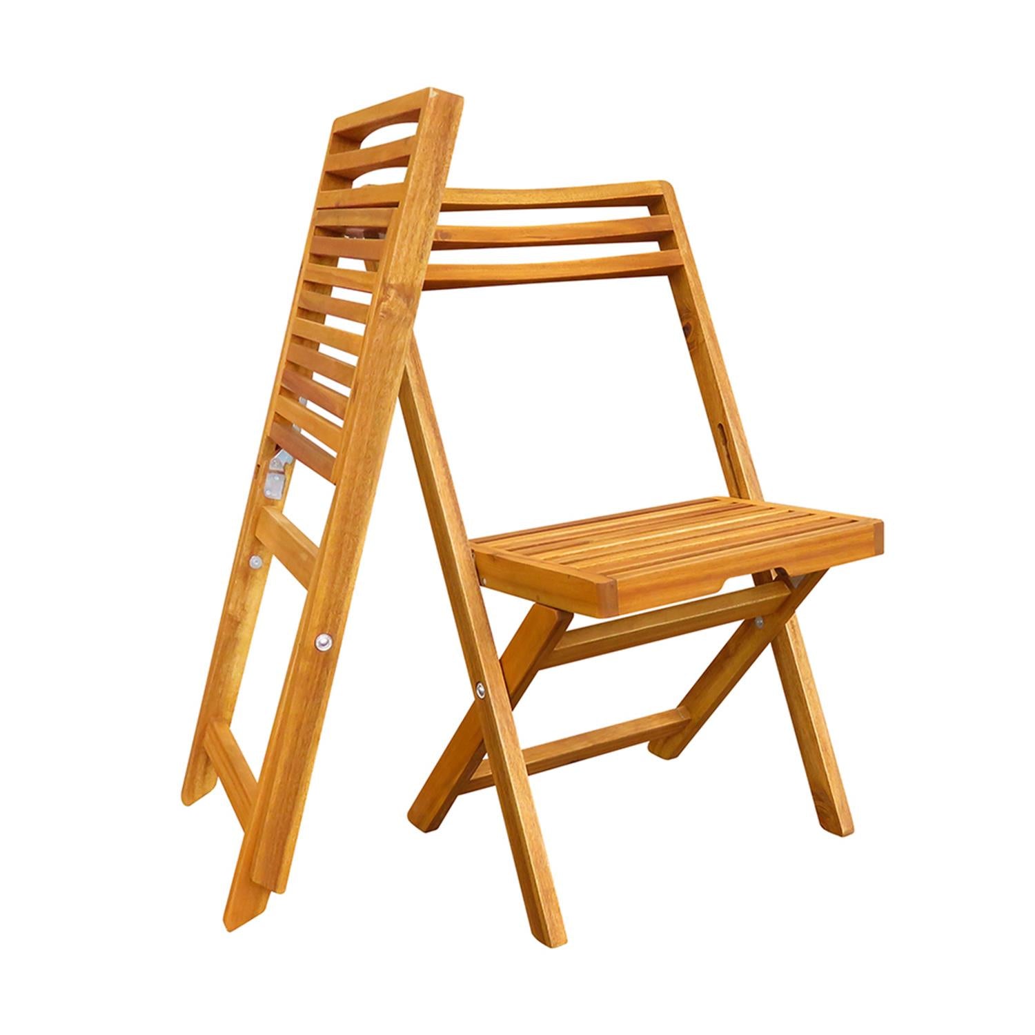 ReHome Interbuild Slat Büyük Sandalye, Akasya, Altın tik (2 adet/paket) 50*50*88.5 cm