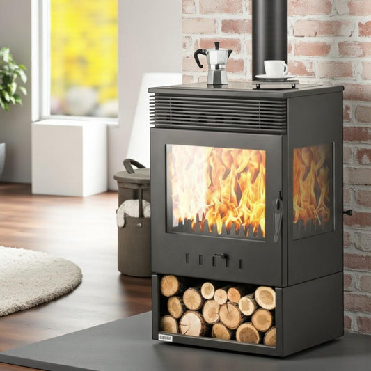 ReHome DKS-12 Katı Yakıt Sobası | Üç Camlı Şömineli Odun Sobası