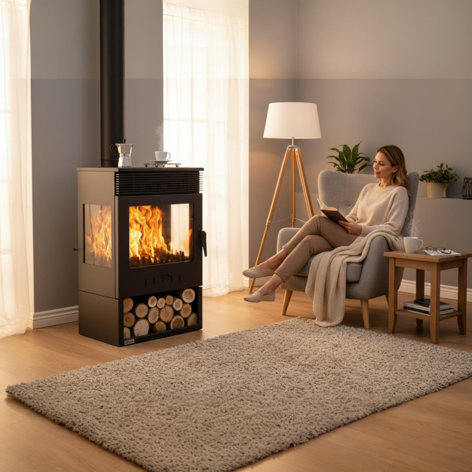 ReHome DKS-12 Katı Yakıt Sobası | Üç Camlı Fanlı Odun Sobası