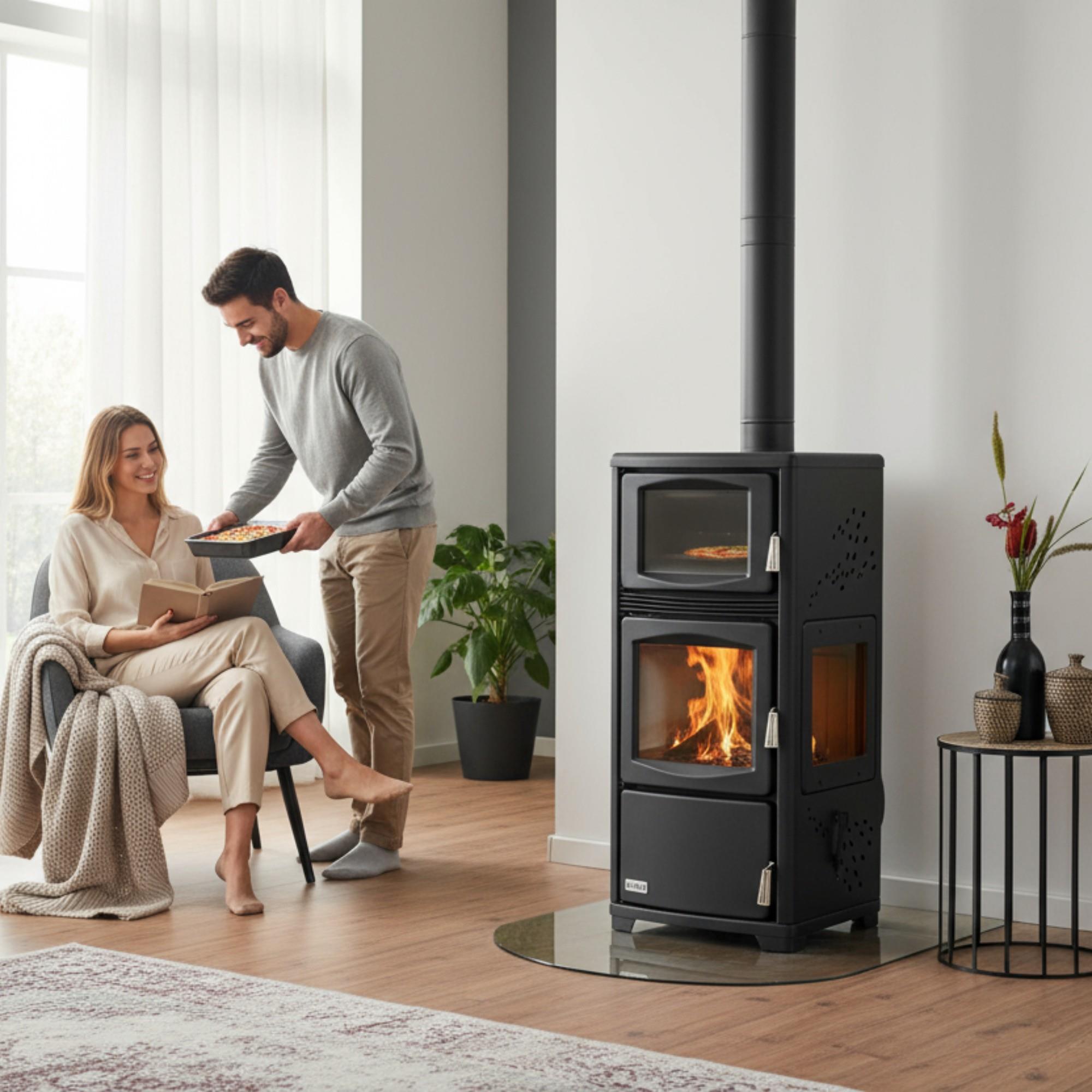 ReHome DKS-19 Katı Yakıt Sobası | Şömineli Fanlı Odun Sobası