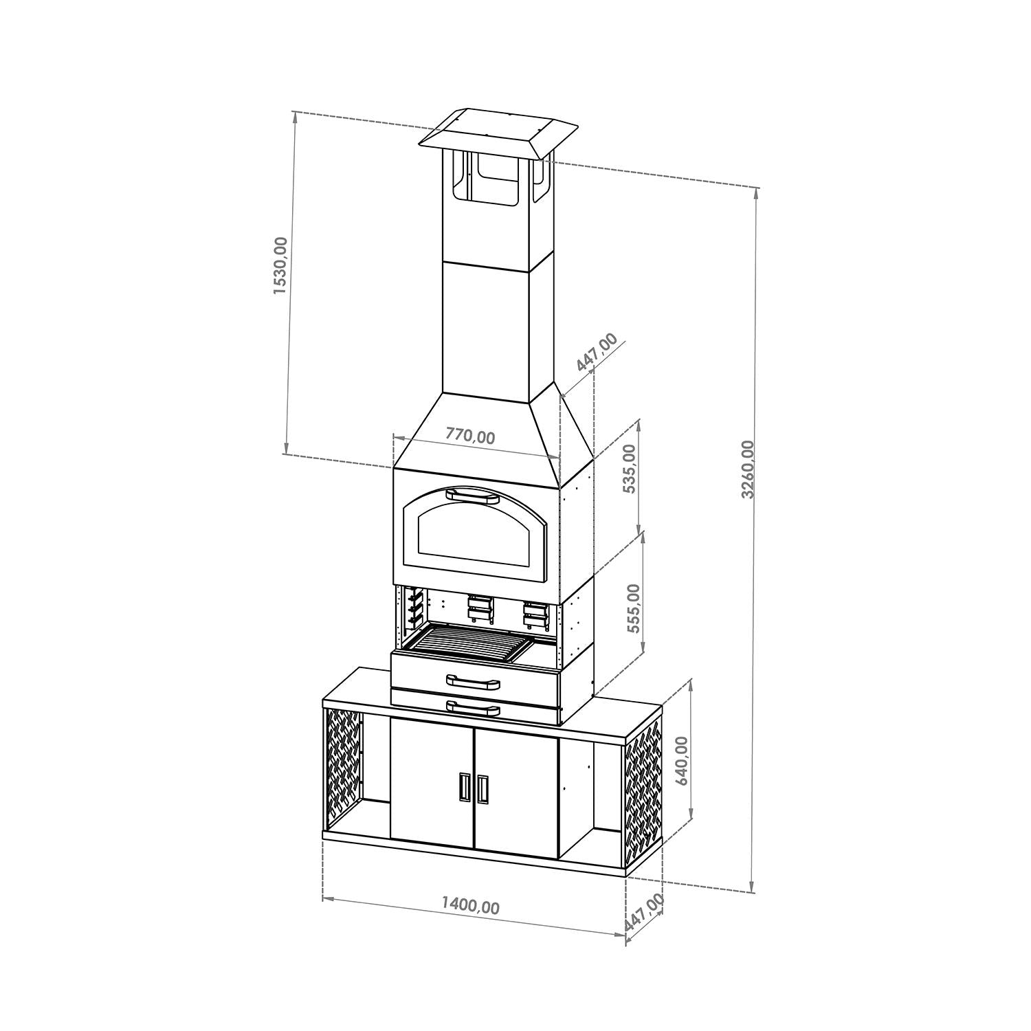 ReHome Teba Duvar Tipi Fırınlı Barbekü Mangal