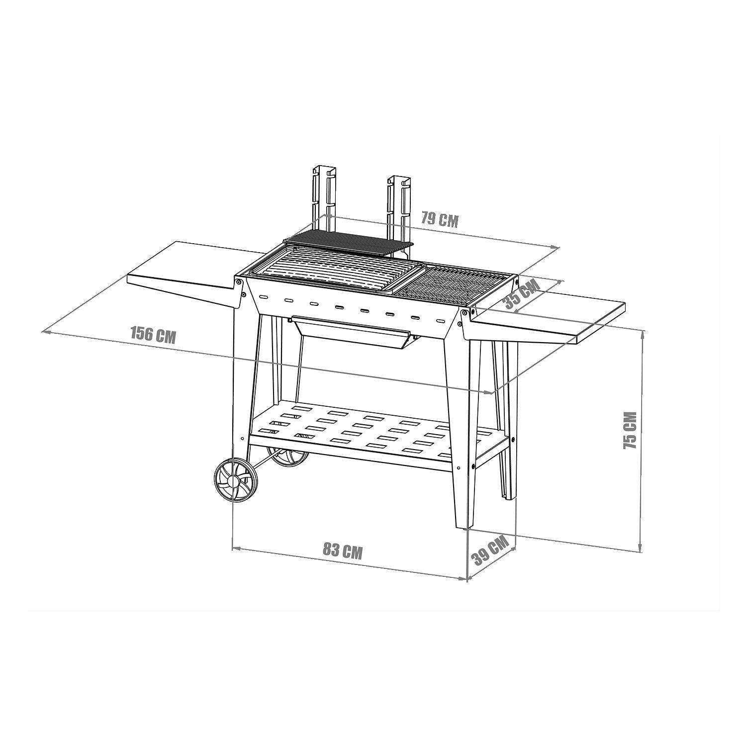 ReHome Teba Standlı Krom Barbekü Mangal