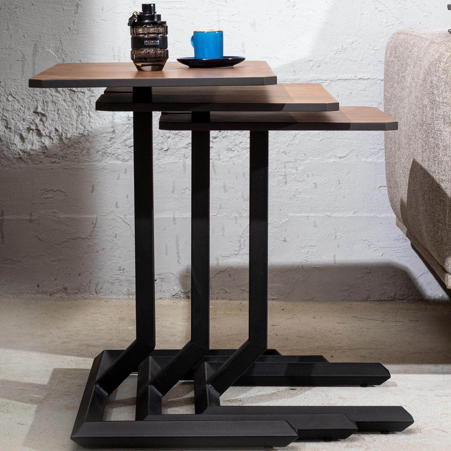 Trigon Servis Sehpa | Ceviz Zigon Sehpa