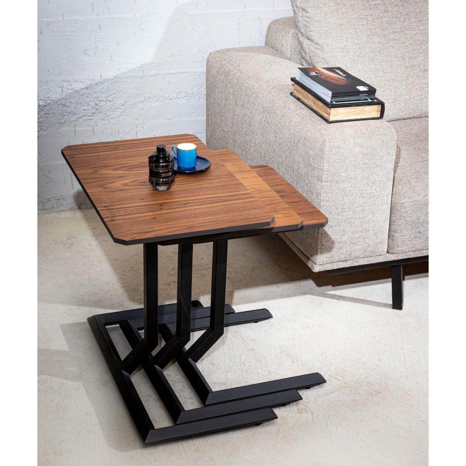 Trigon Servis Sehpa | Ceviz Zigon Sehpa