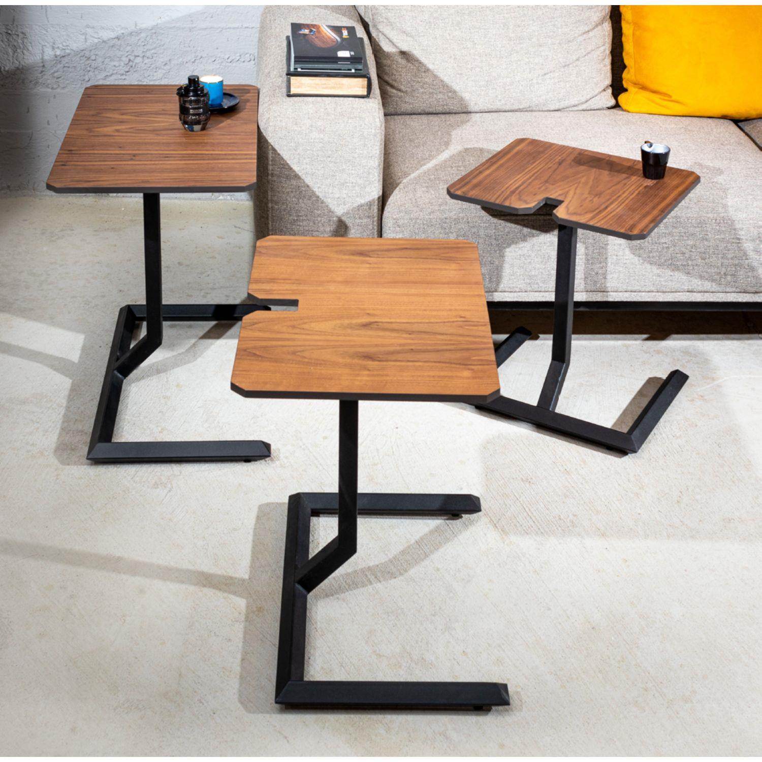 Trigon Servis Sehpa | Ceviz Zigon Sehpa