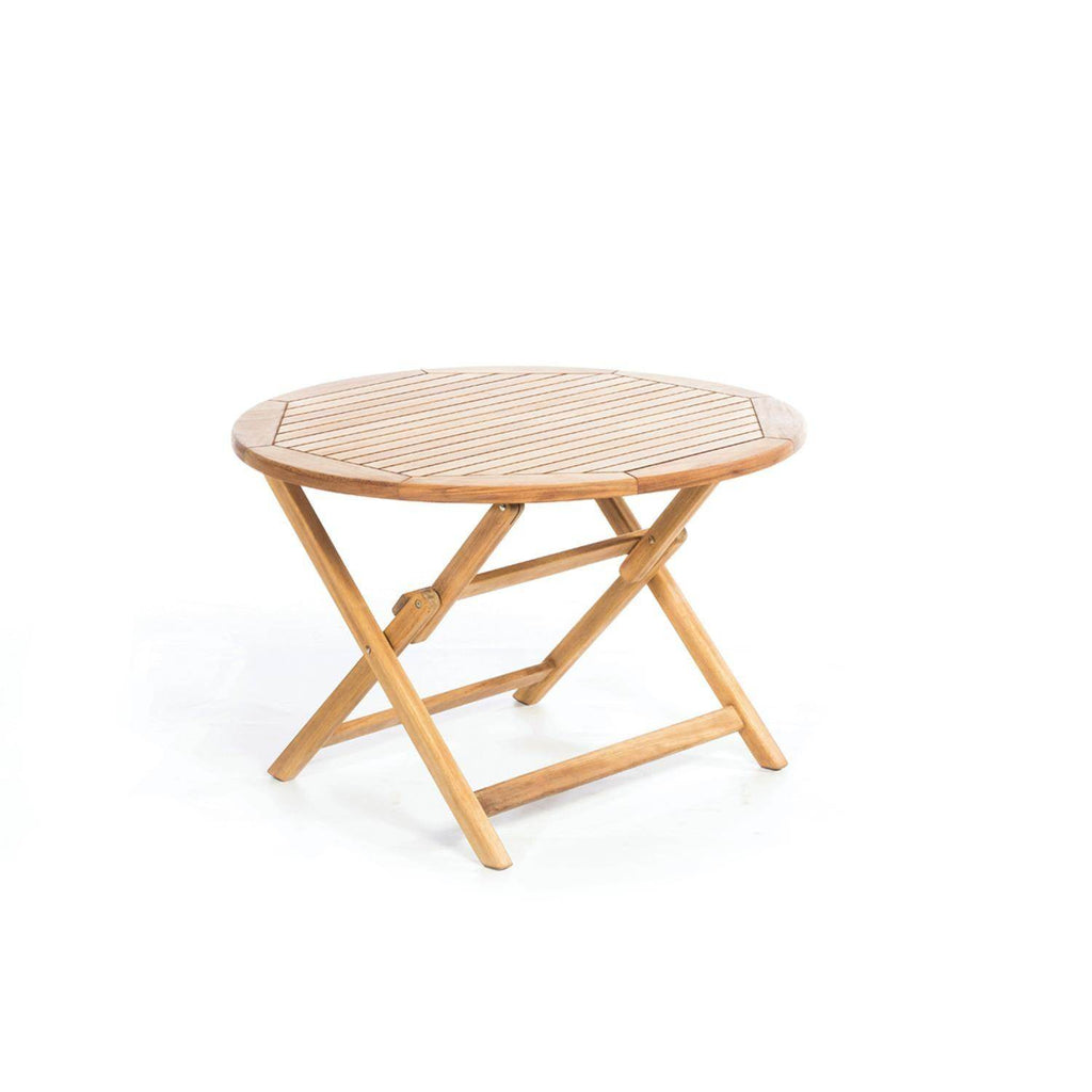 ReHome Truva 110x75 cm İroko Katlanabilir Yuvarlak Bahçe Balkon Mutfak Teras Masası