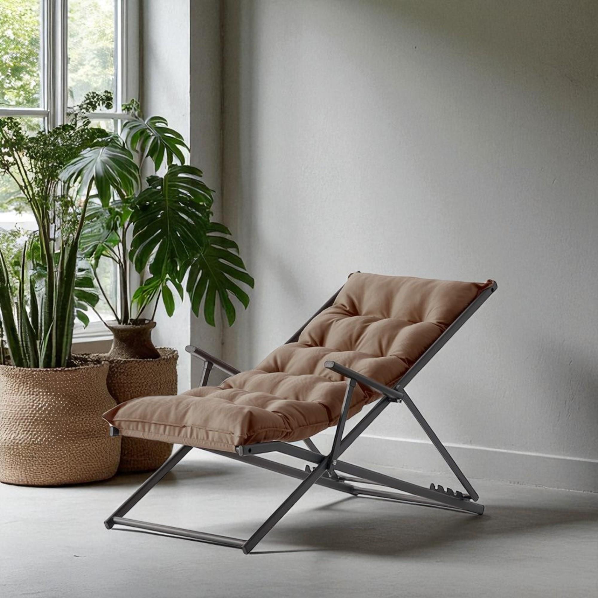 Relax Ayarlanabilir Bahçe Balkon Koltuğu | Minderli Şezlong