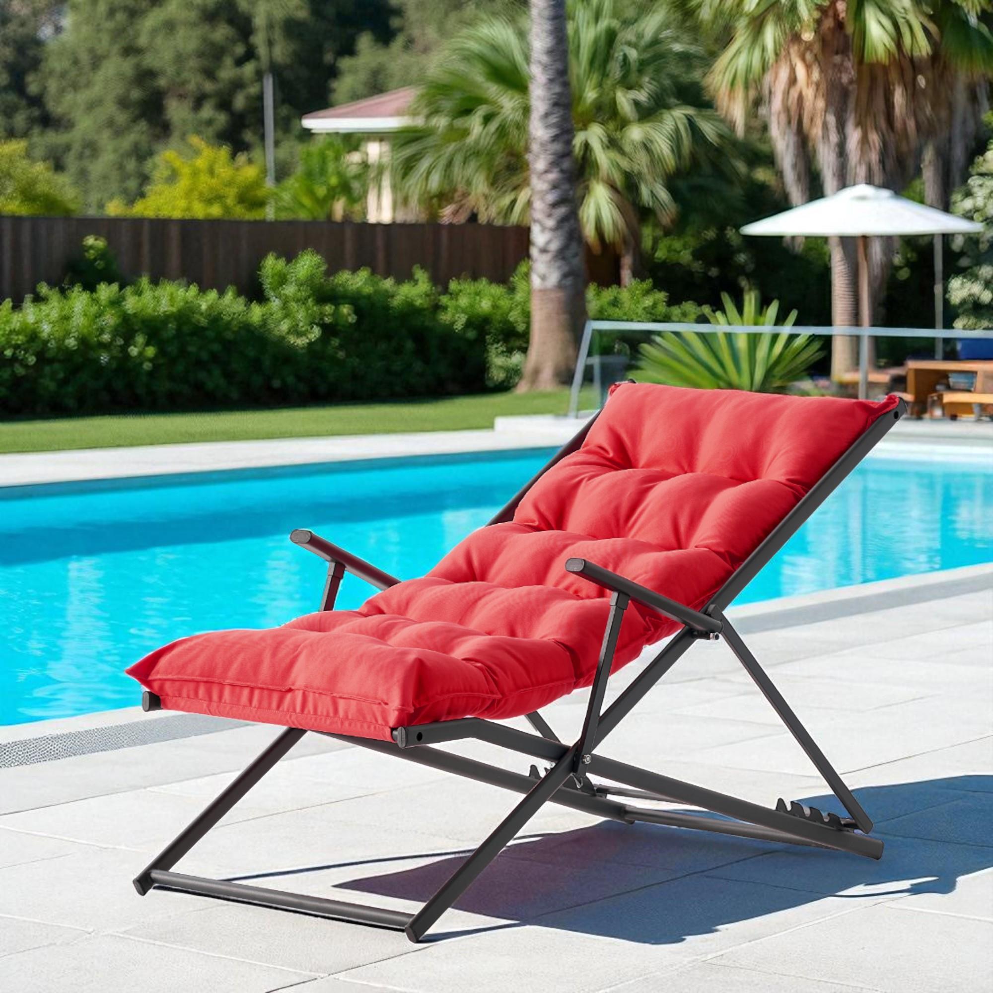 Relax Ayarlanabilir Bahçe Balkon Koltuğu | Minderli Şezlong