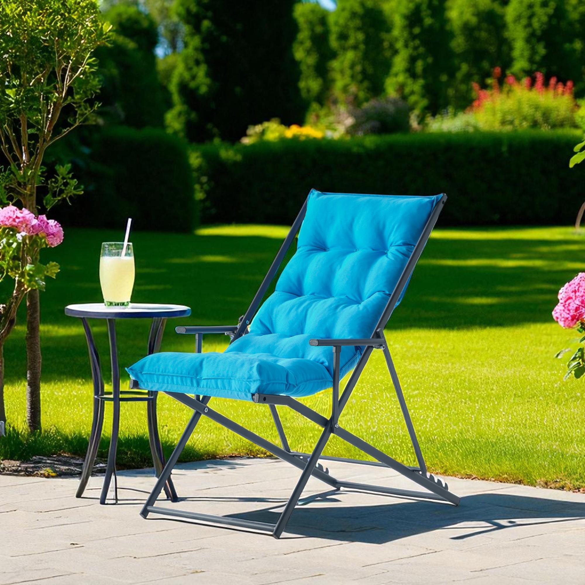 Relax Ayarlanabilir Bahçe Balkon Koltuğu | Minderli Şezlong